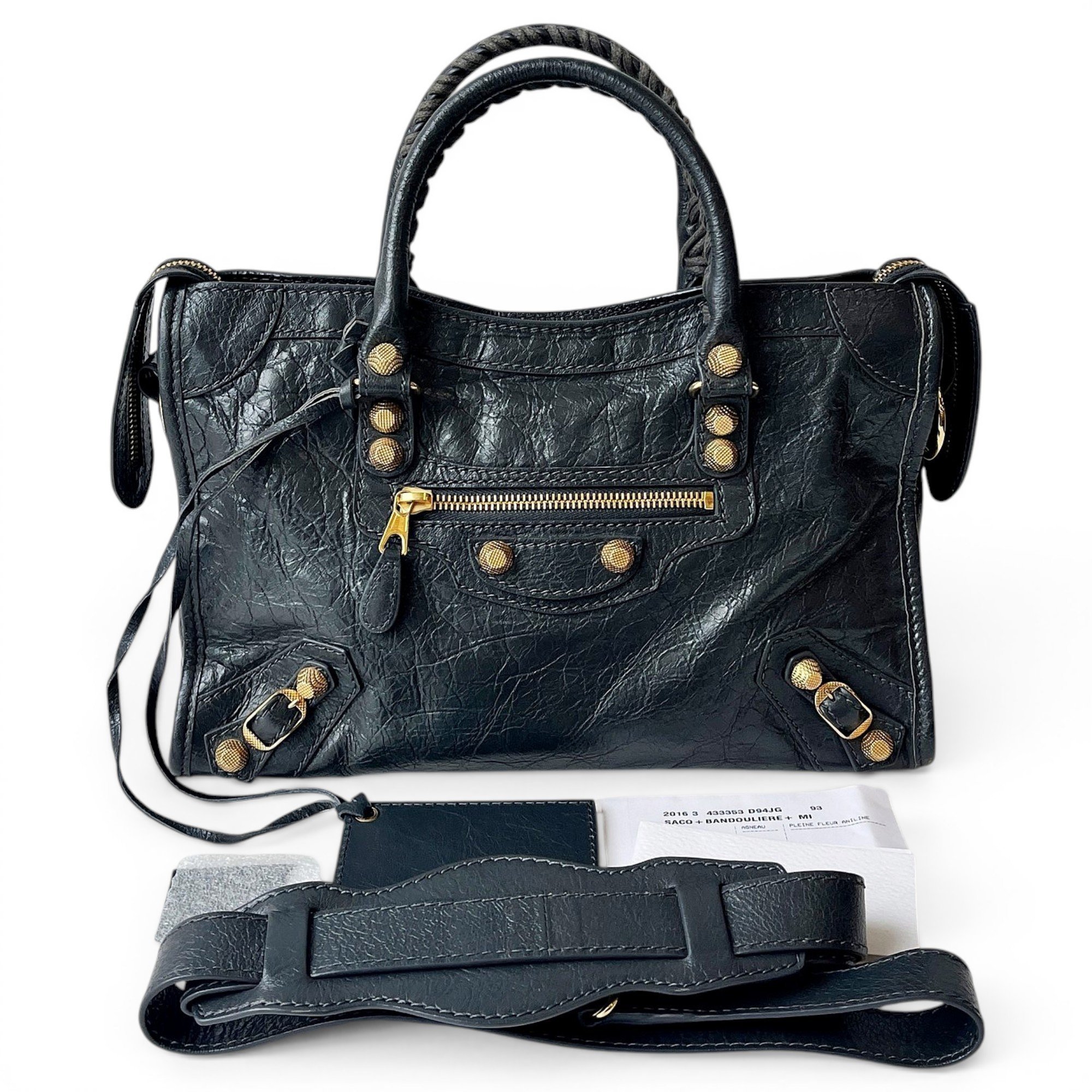 City leather handbag