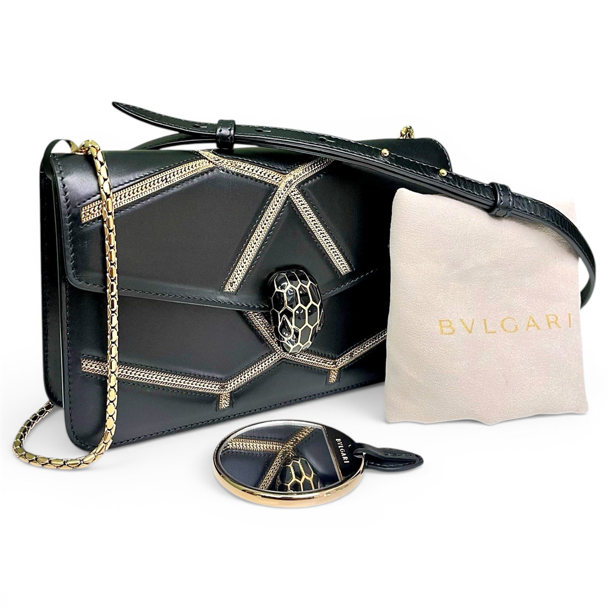 Serpenti leather handbag
