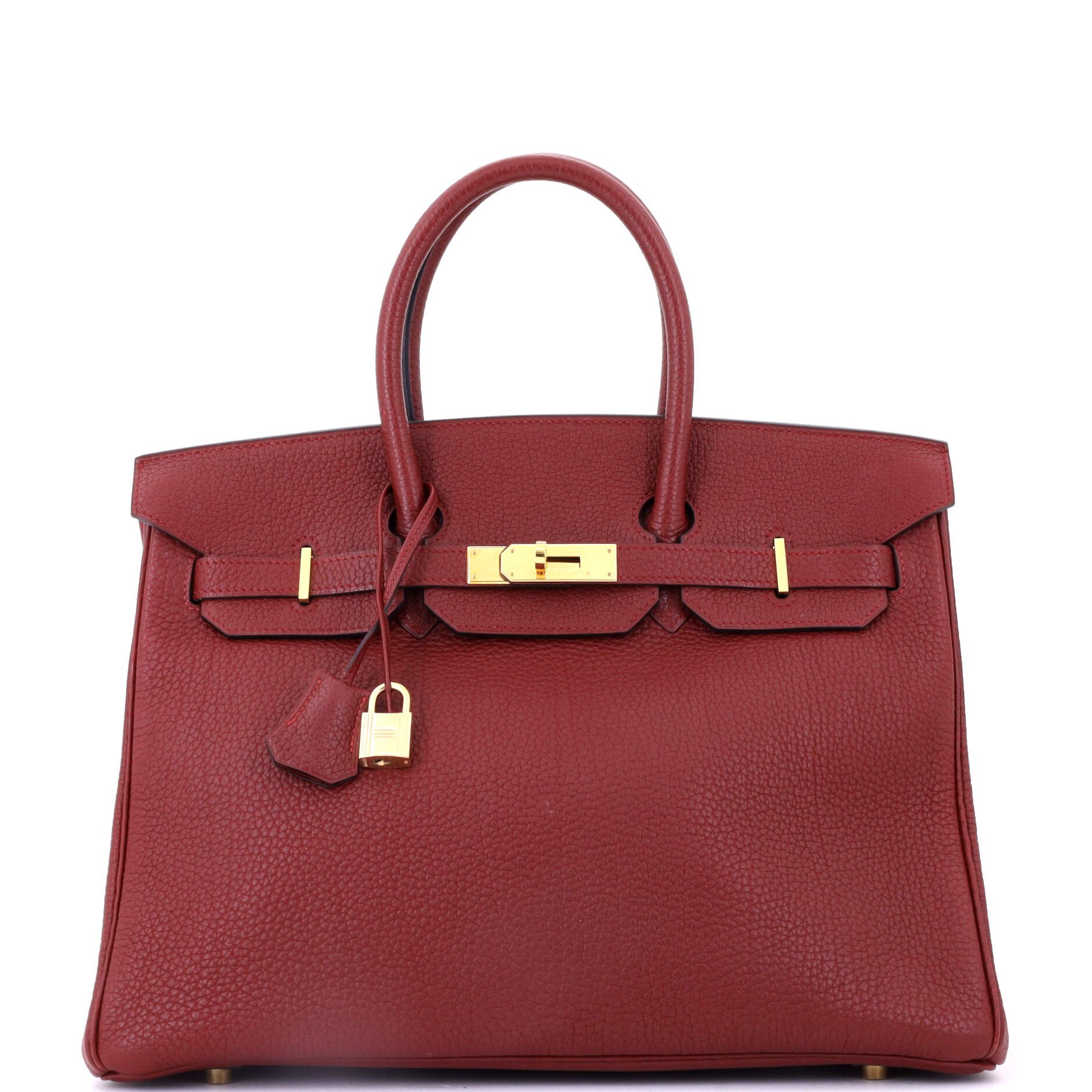 Hermes Birkin Handbag Rouge H Fjord with Gold Hardware 35