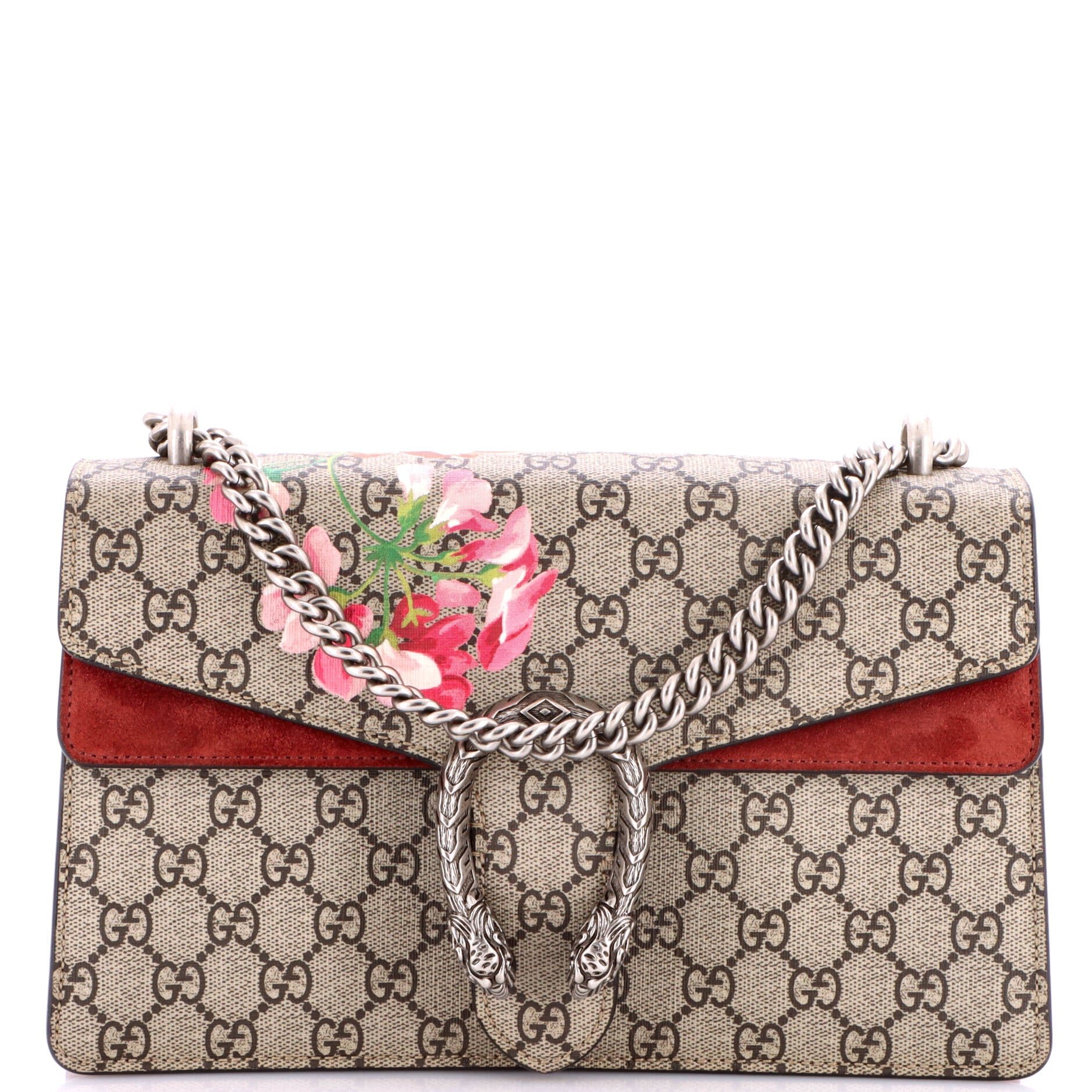 Dionysus Bag Blooms Print GG Coated Canvas Small