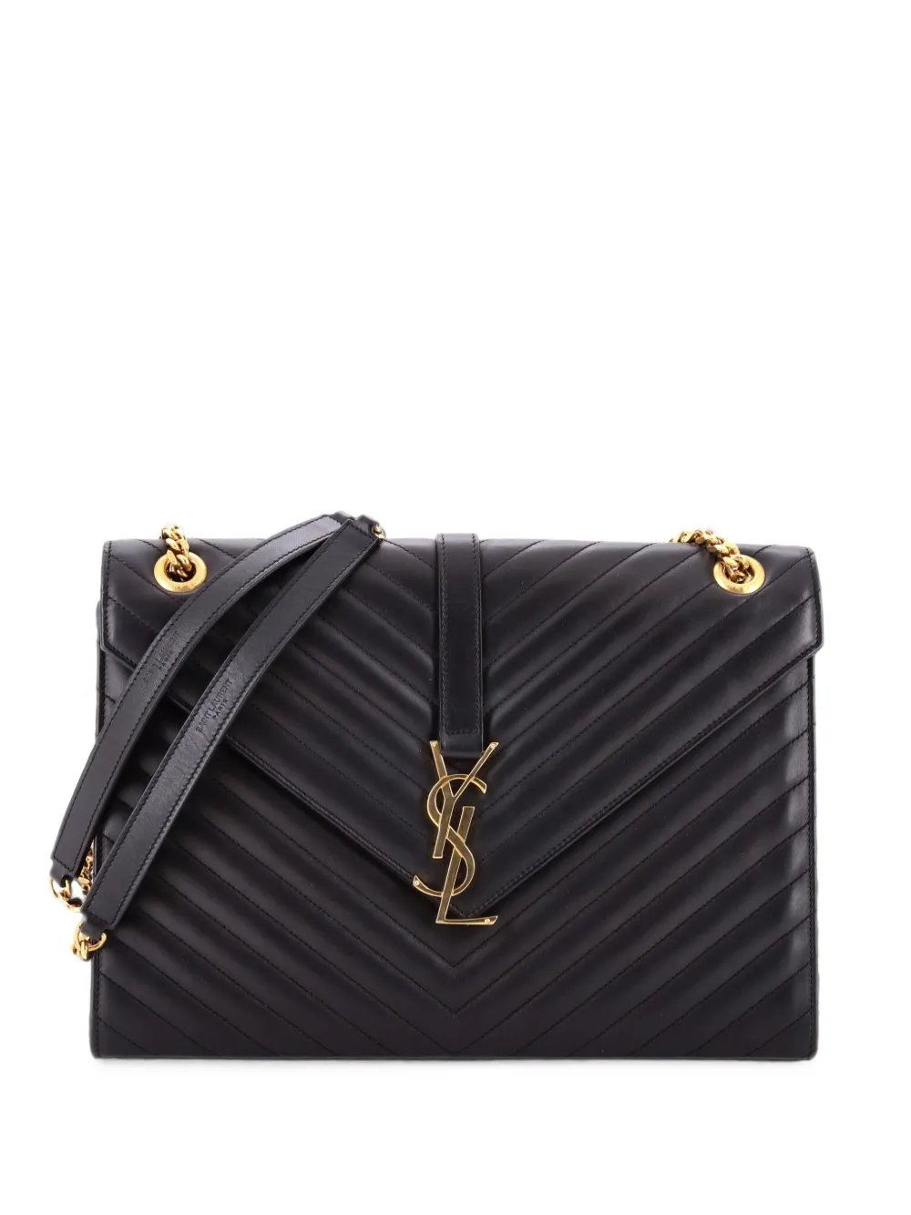 Classic Monogram Envelope Satchel Matelasse Chevron Leather Large shoulder bag
