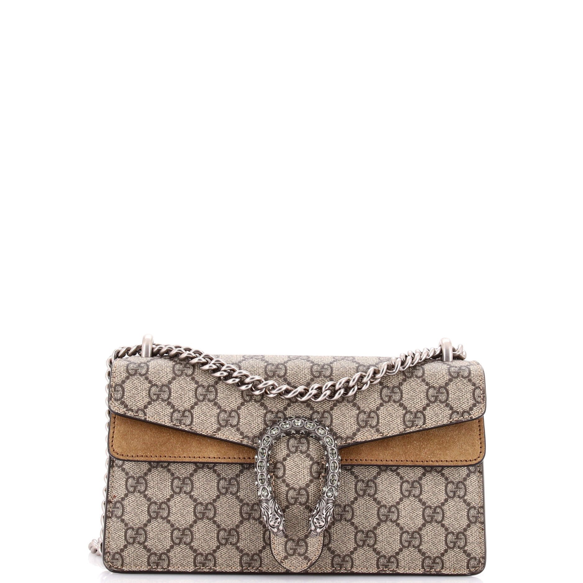 Gucci Dionysus Bag GG Coated Canvas with Crystal Embellished Metal Small