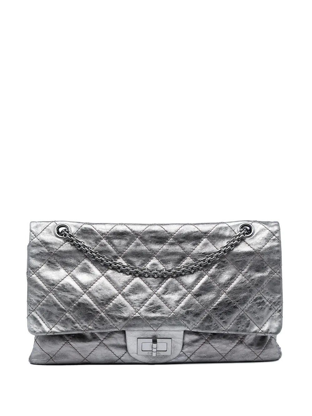 2008-2009 Quilted Metallic Aged Calfskin Reissue 2.55 Double Flap 227 shoulder bag