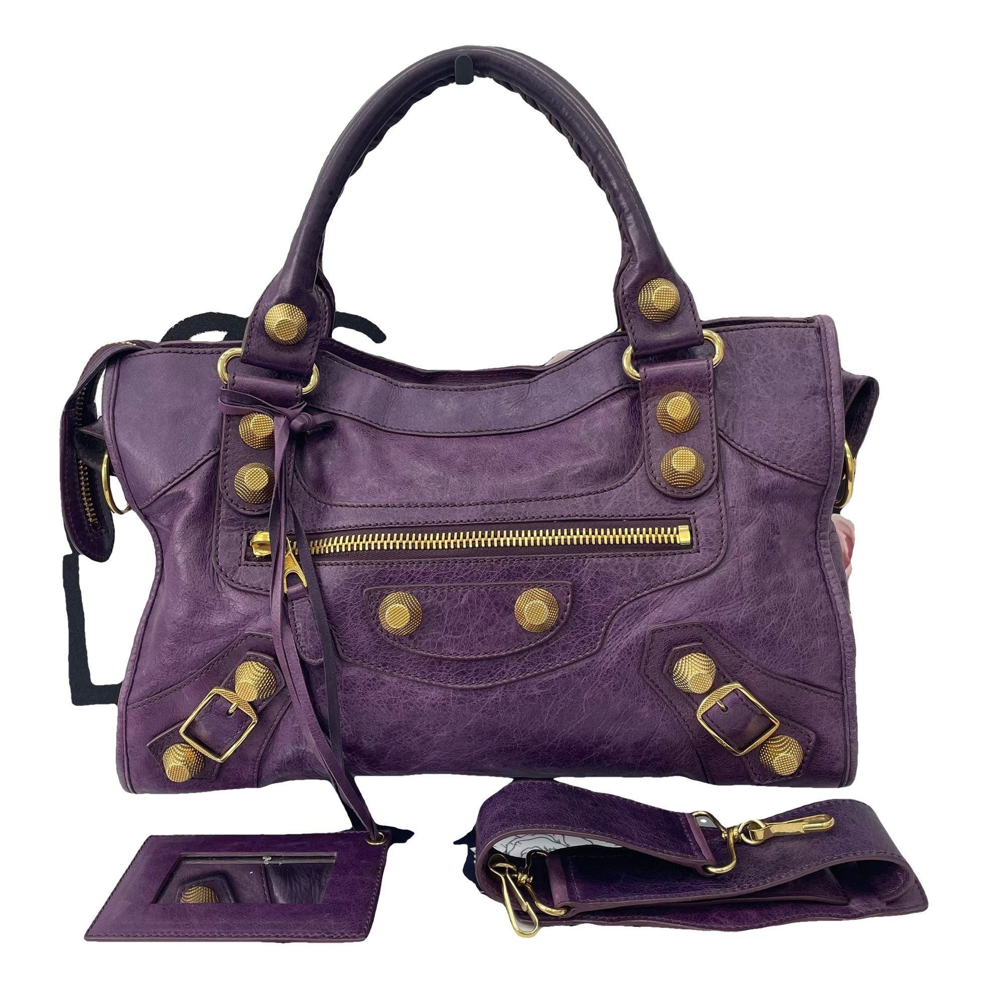 City leather handbag