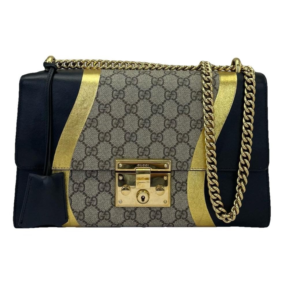 Padlock leather handbag