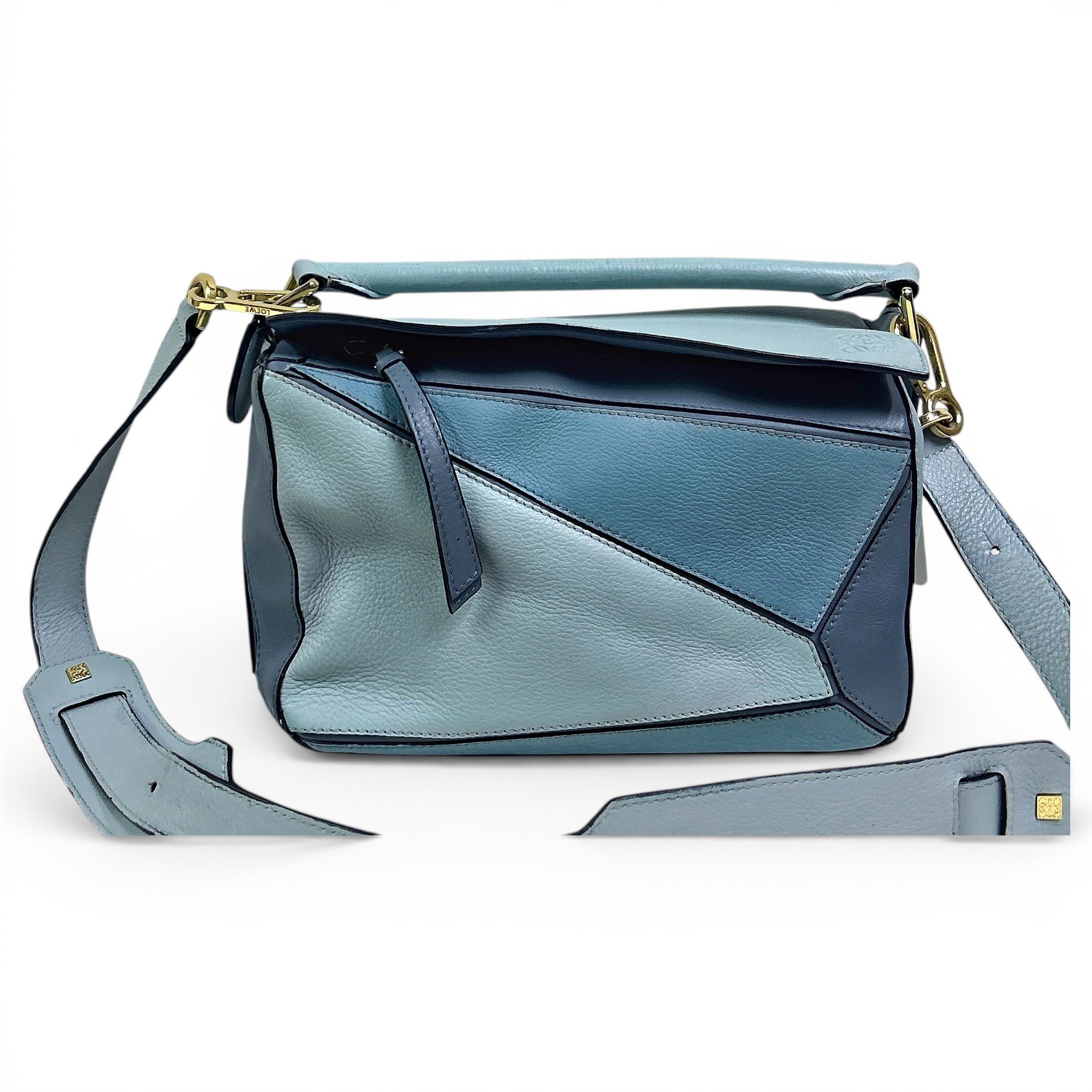 Puzzle leather handbag