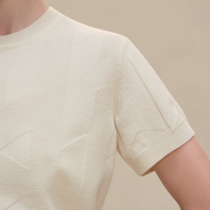 Blanc Naturel "H" Short-sleeve Sweater