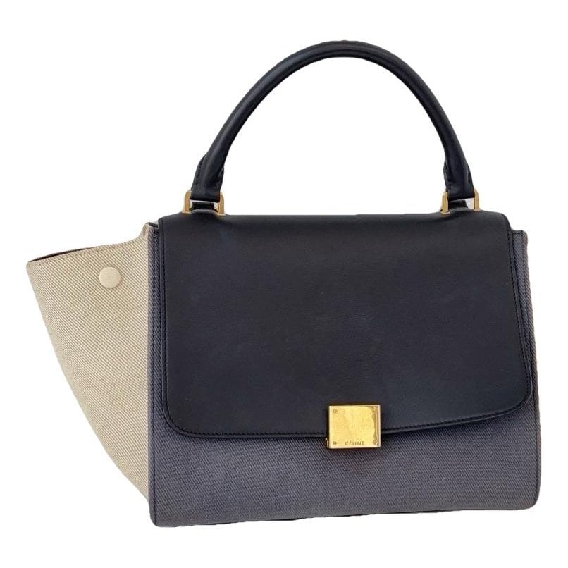 Trapèze leather handbag