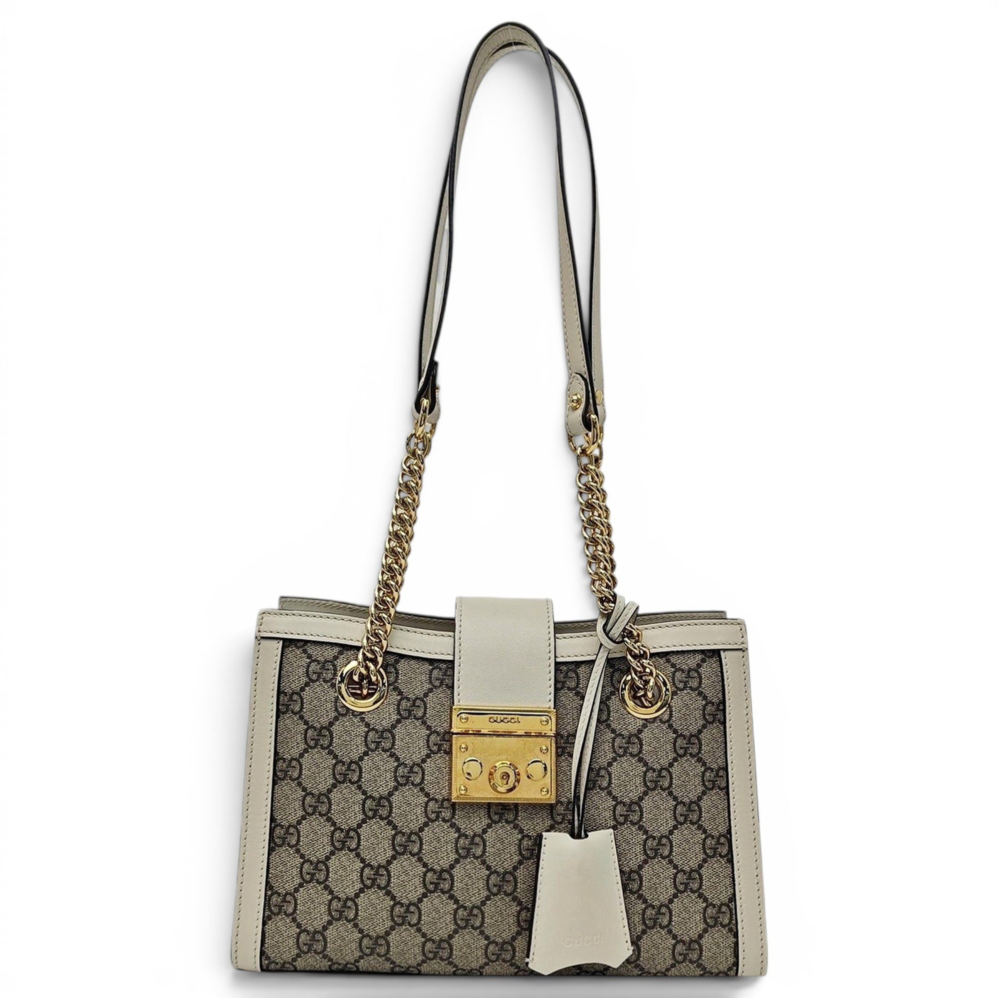 Padlock leather handbag