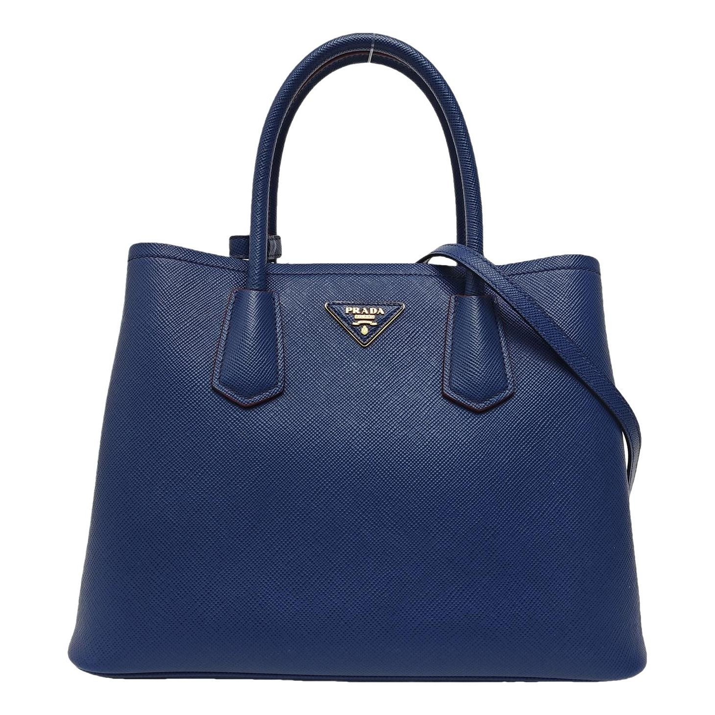 Double leather handbag