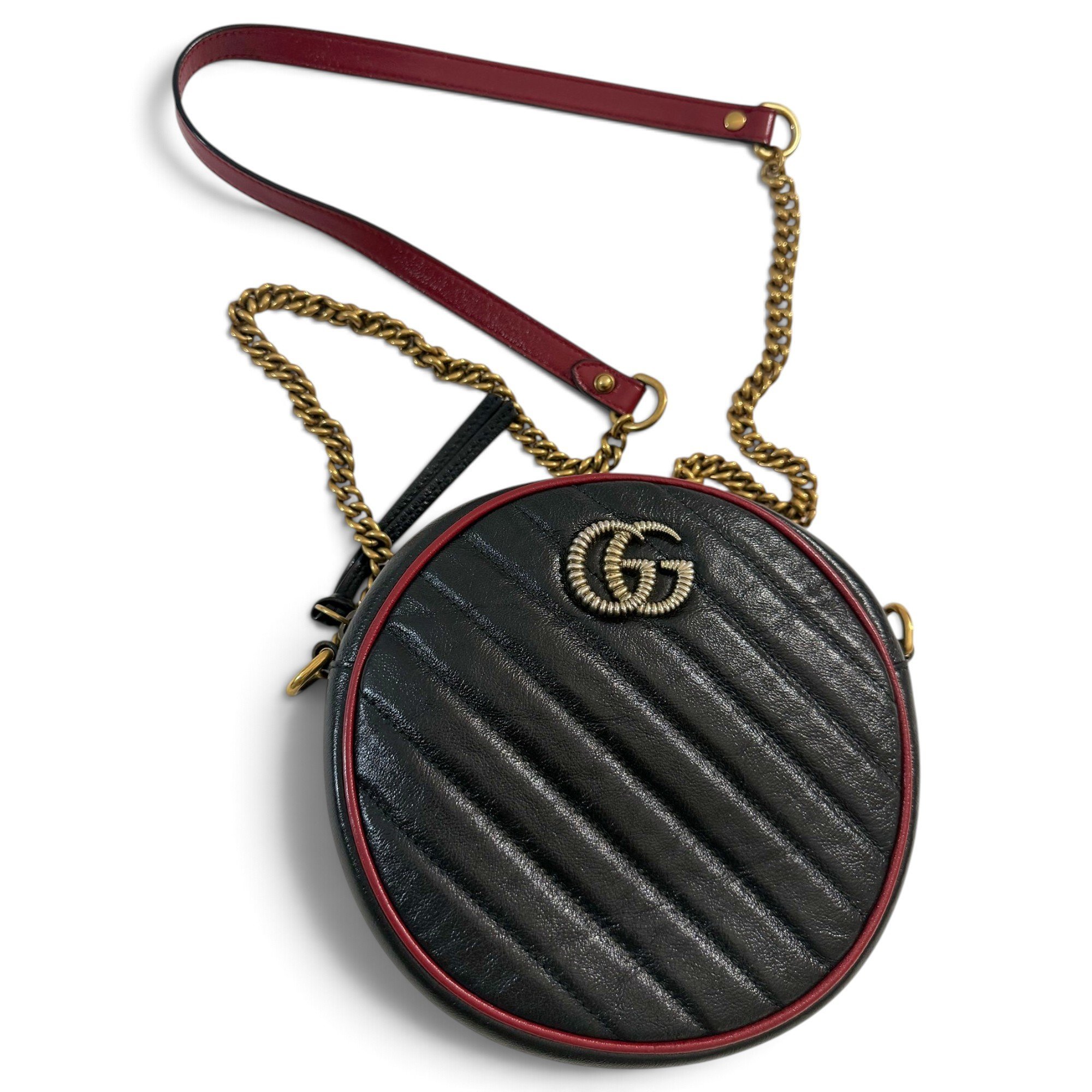 GG Marmont Round leather crossbody bag