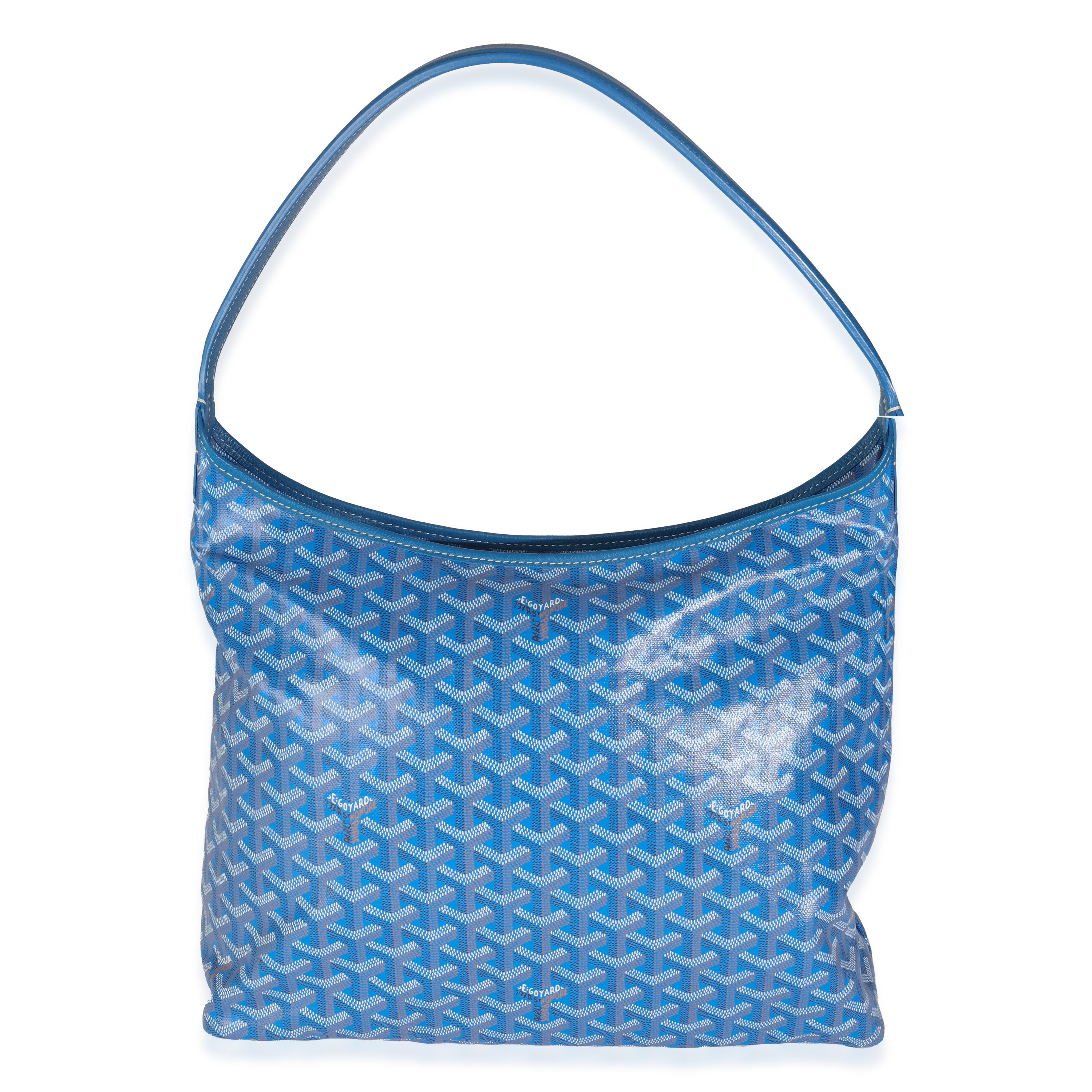 Goyard Blue Goyardine Canvas Boheme Hobo