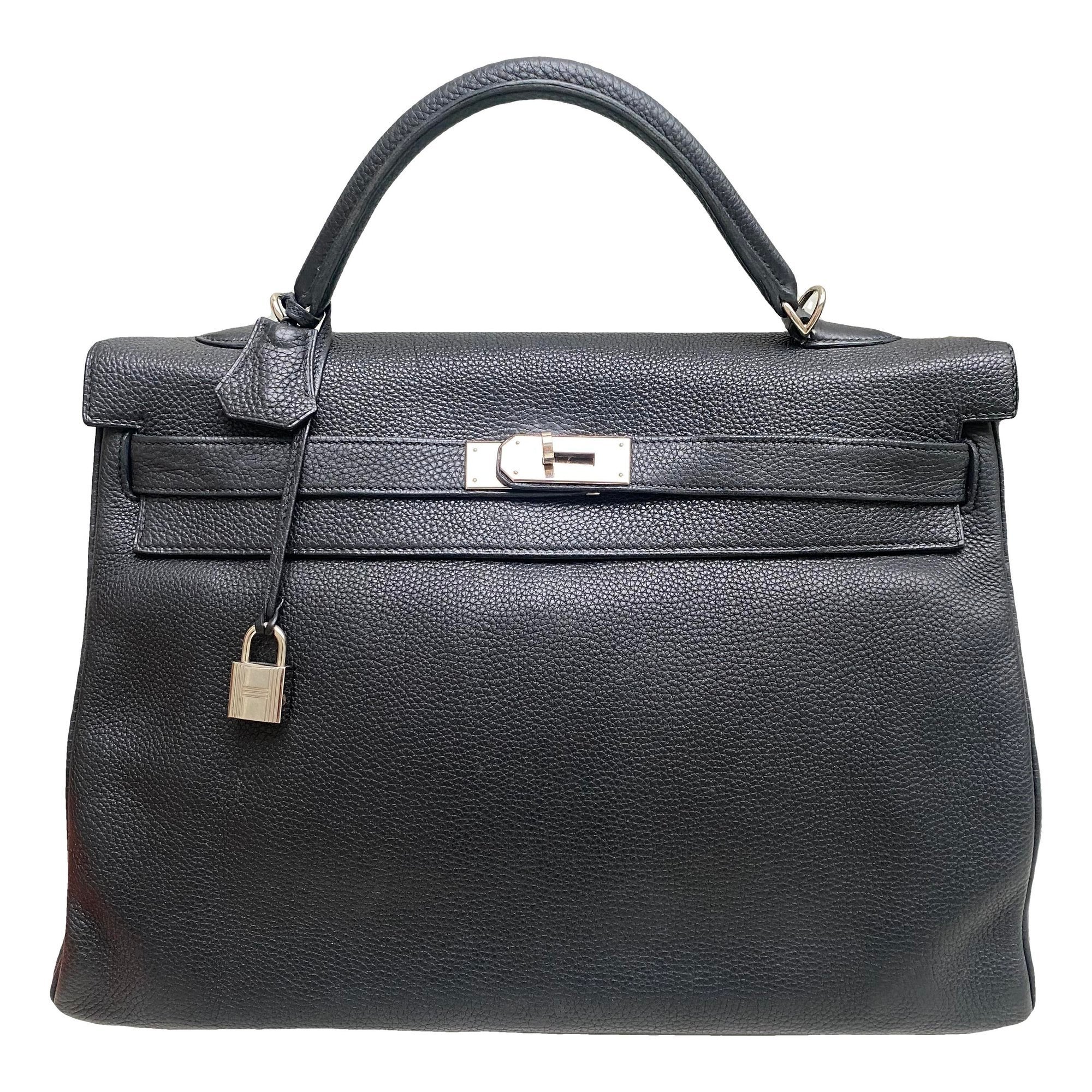 Hermes Kelly 40 Handbag Black Togo Leather