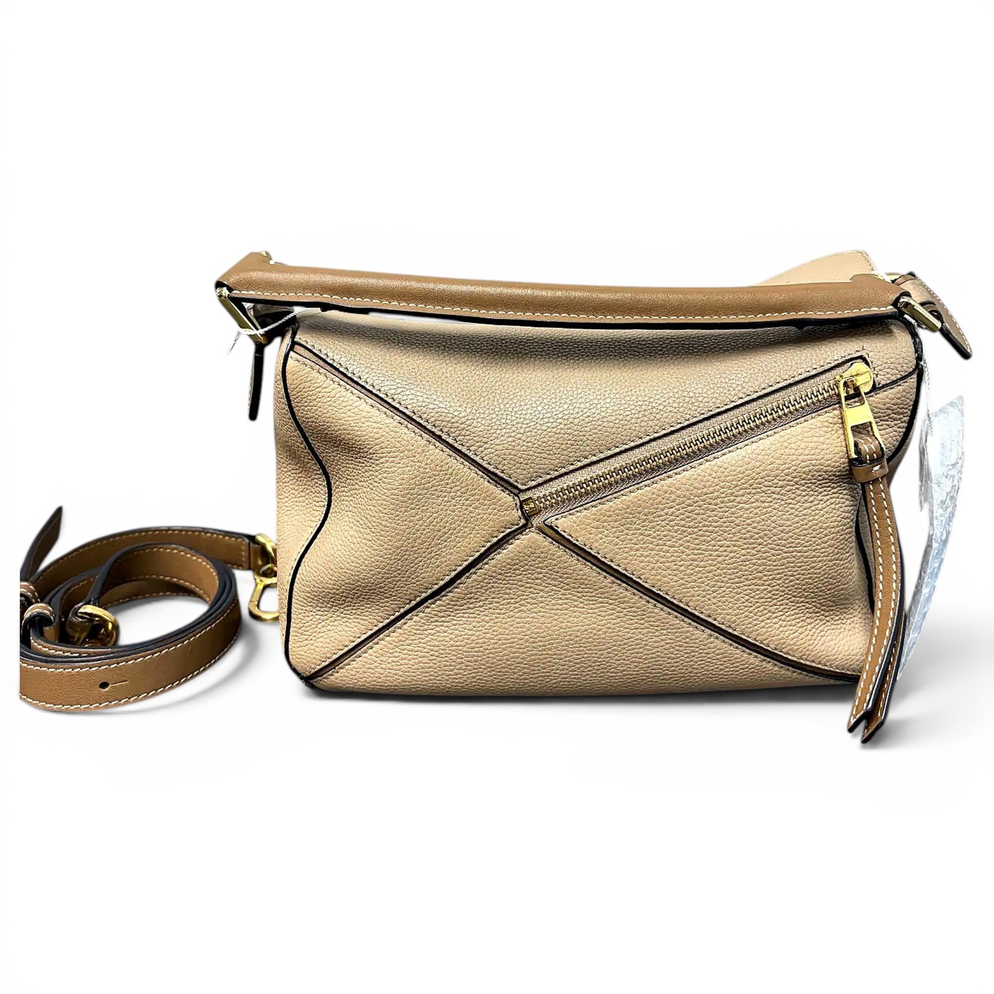 Puzzle leather handbag