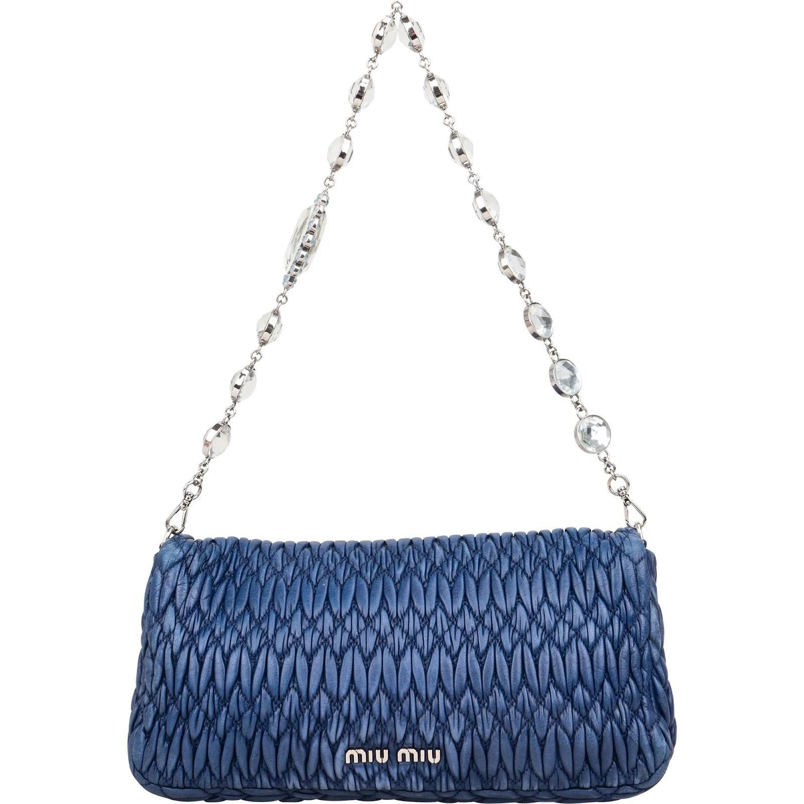Miu Crystal leather handbag