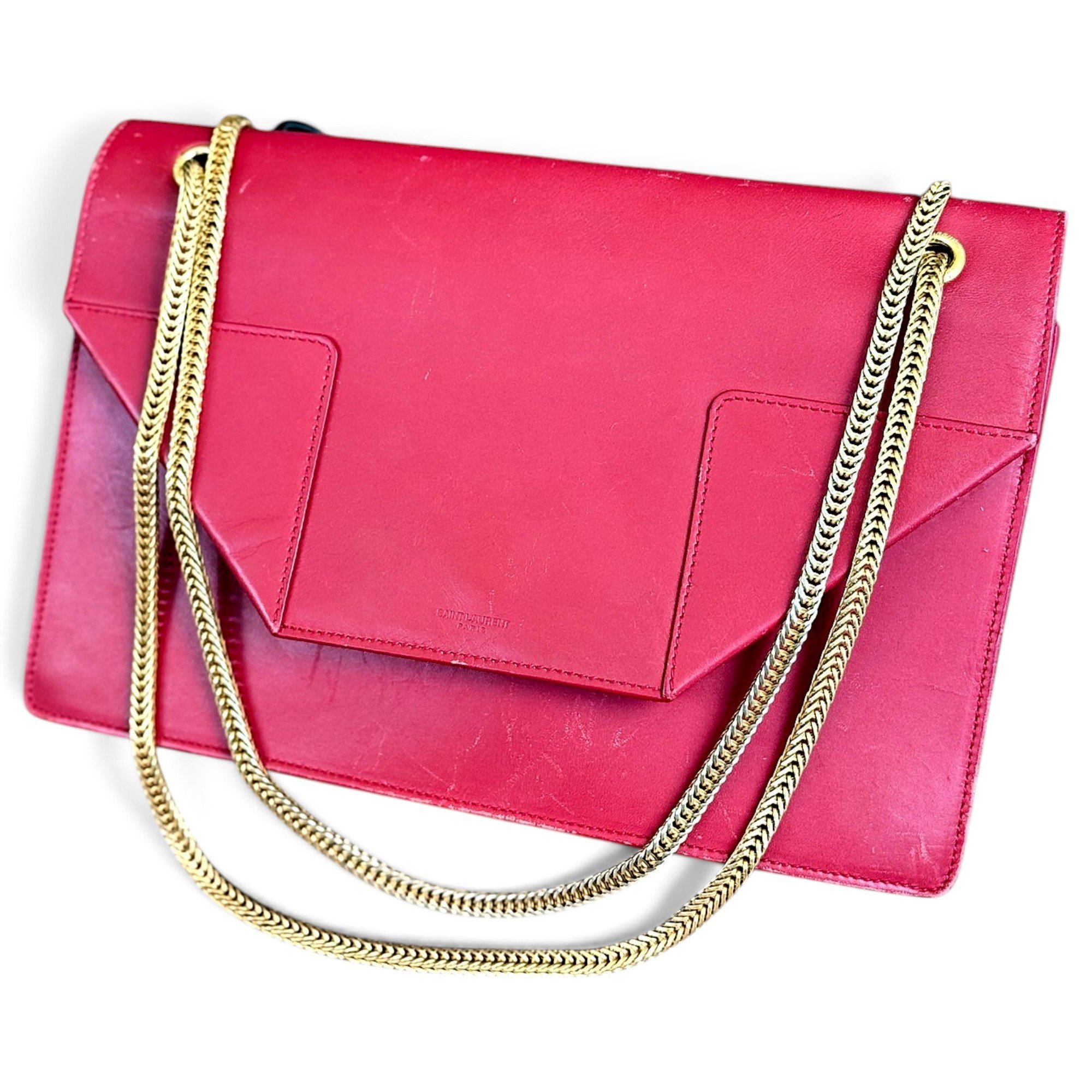 Envelope leather handbag