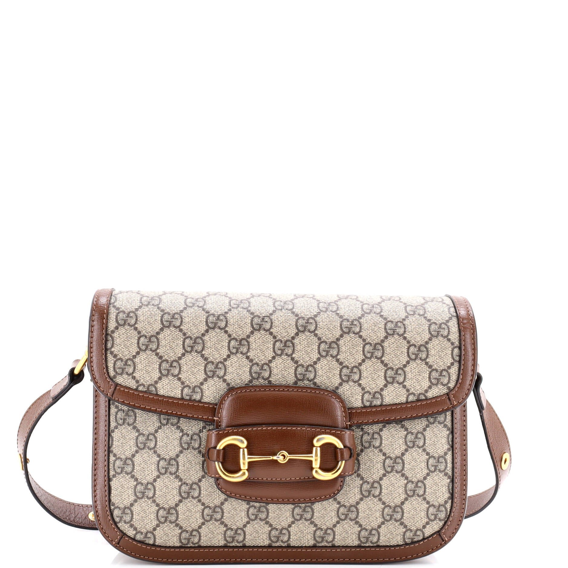 Horsebit 1955 Shoulder Bag GG Coated Canvas with Leather Small