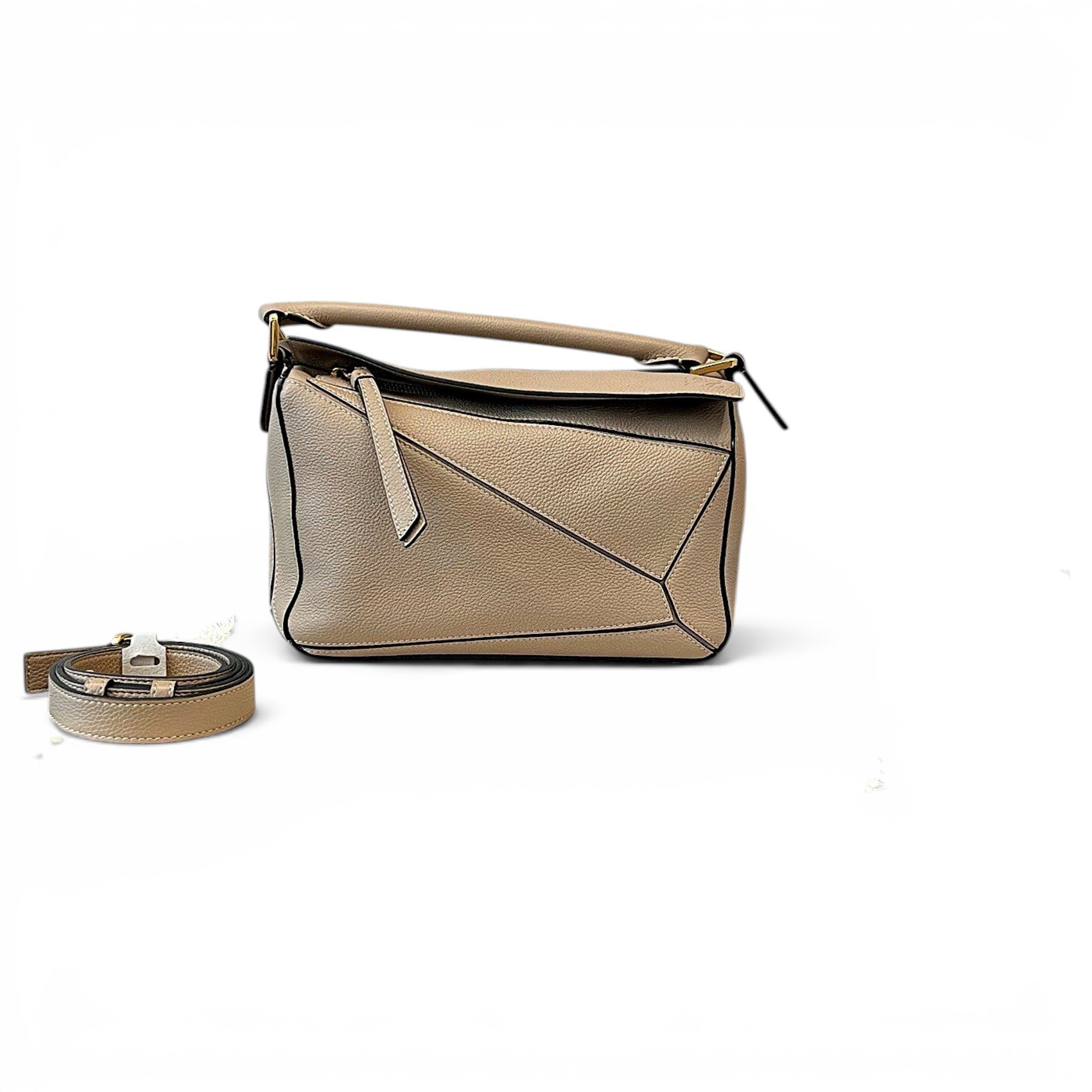 Puzzle leather handbag