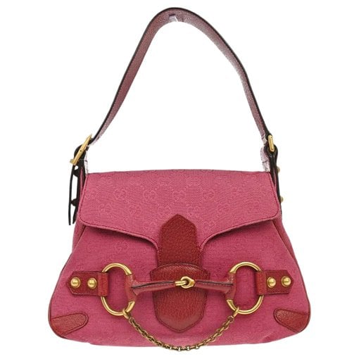 Half Horsebit cloth handbag