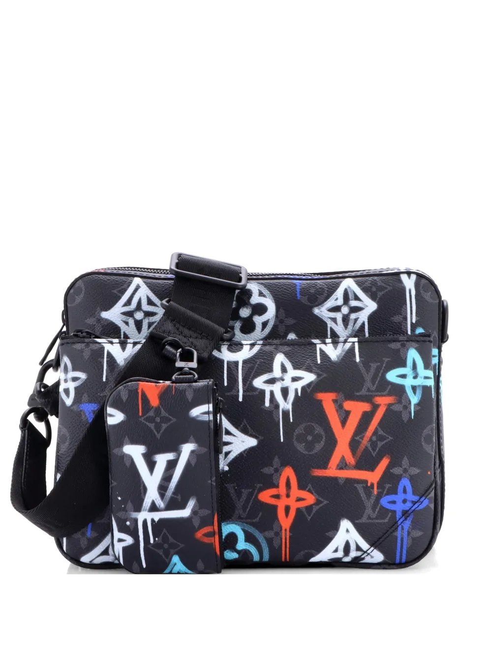 Trio Messenger Bag Graffiti Monogram Eclipse Canvas crossbody bag