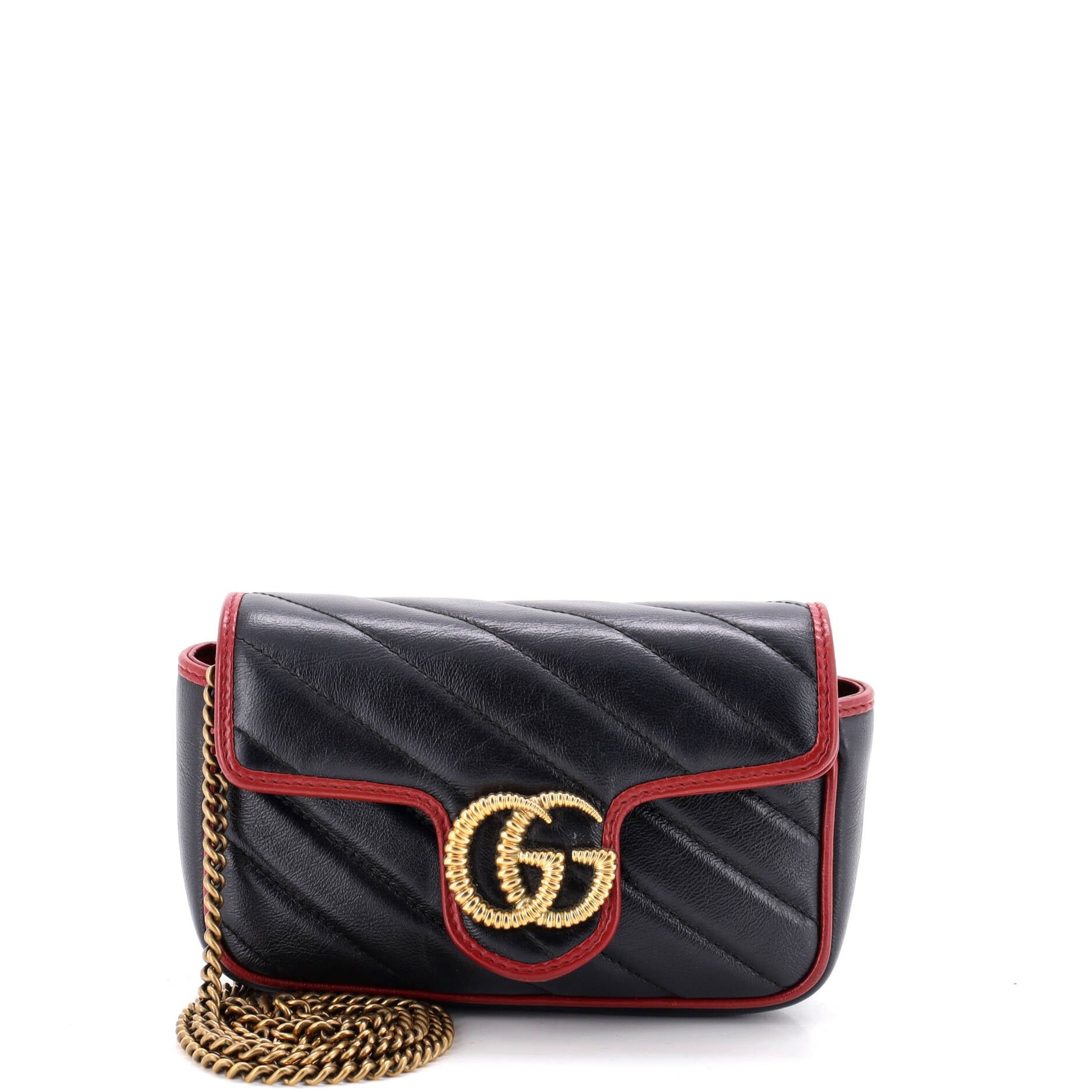 GG Marmont Flap Bag Diagonal Quilted Leather Super Mini
