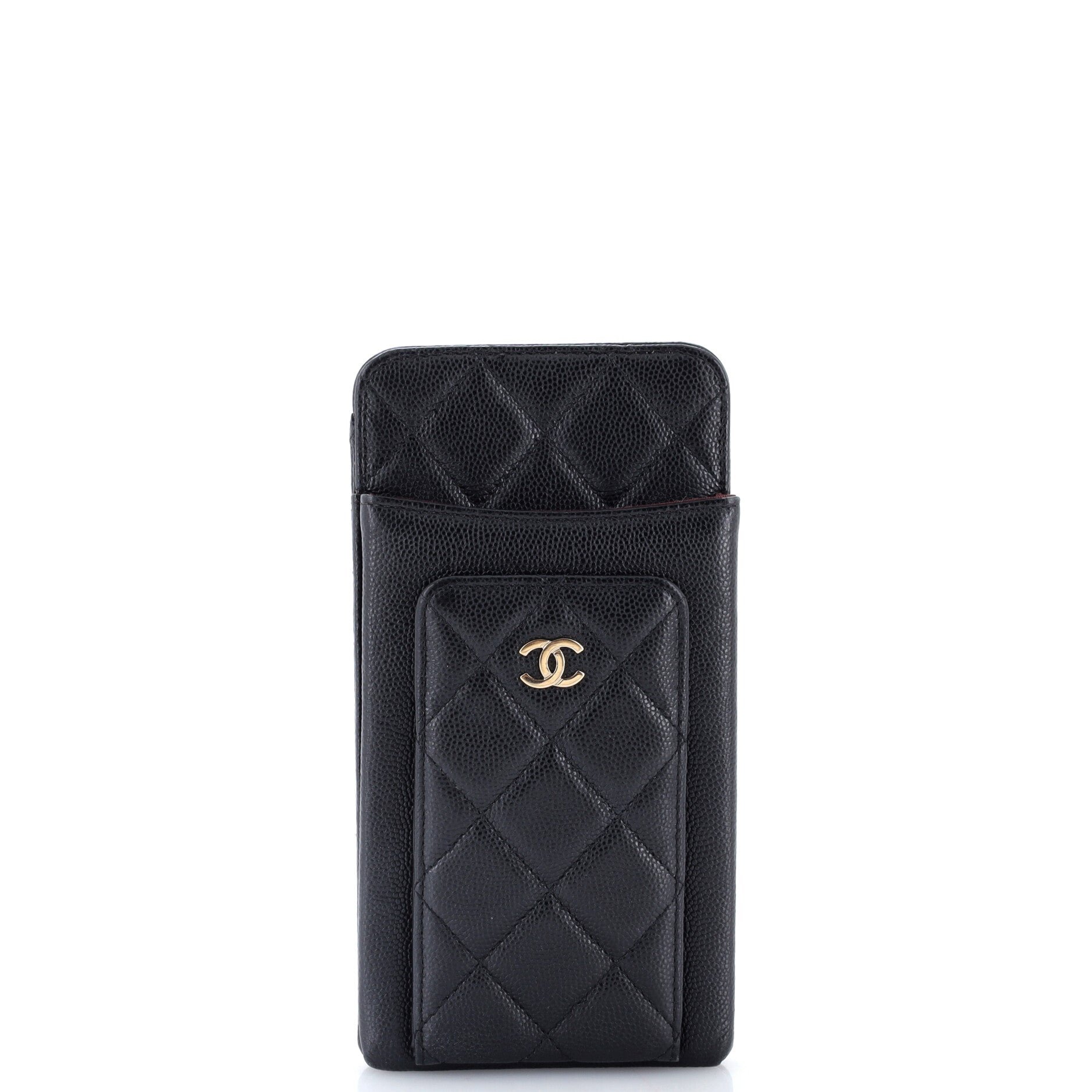 O Phone Holder Crossbody Bag Quilted Caviar