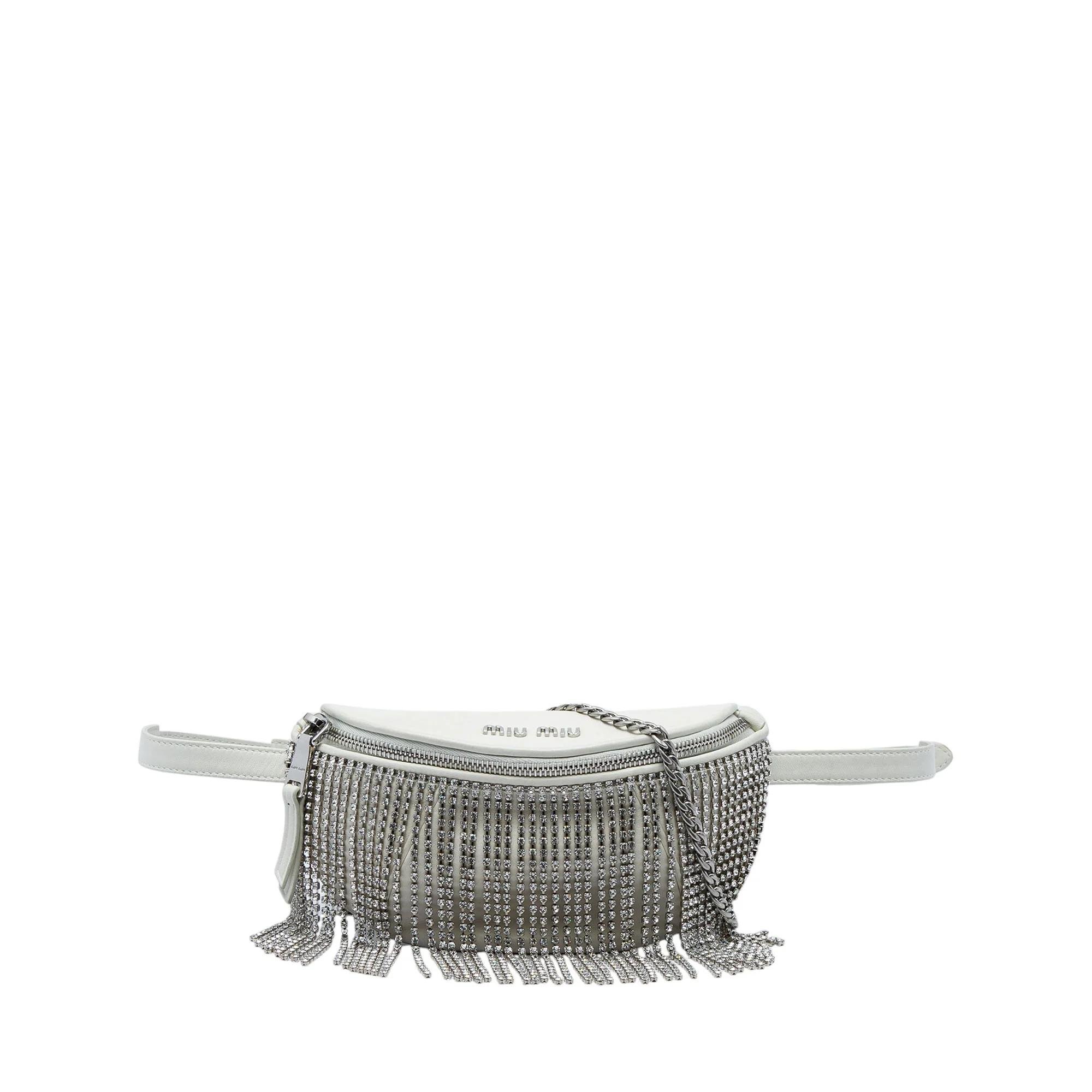 Miu Crystal leather handbag