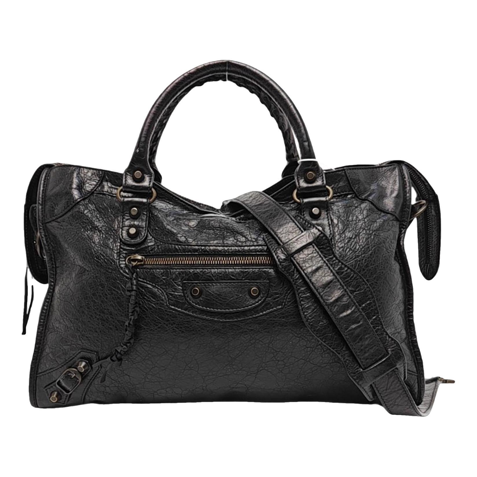 City leather handbag