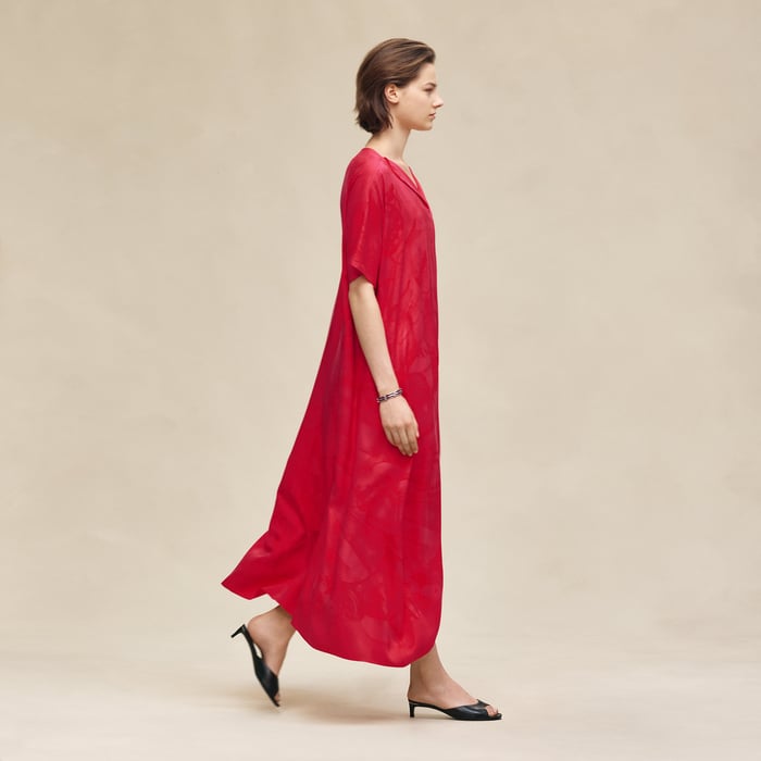 Rose Pivoine "Soleil De Soie Poudre" Classic Caftan