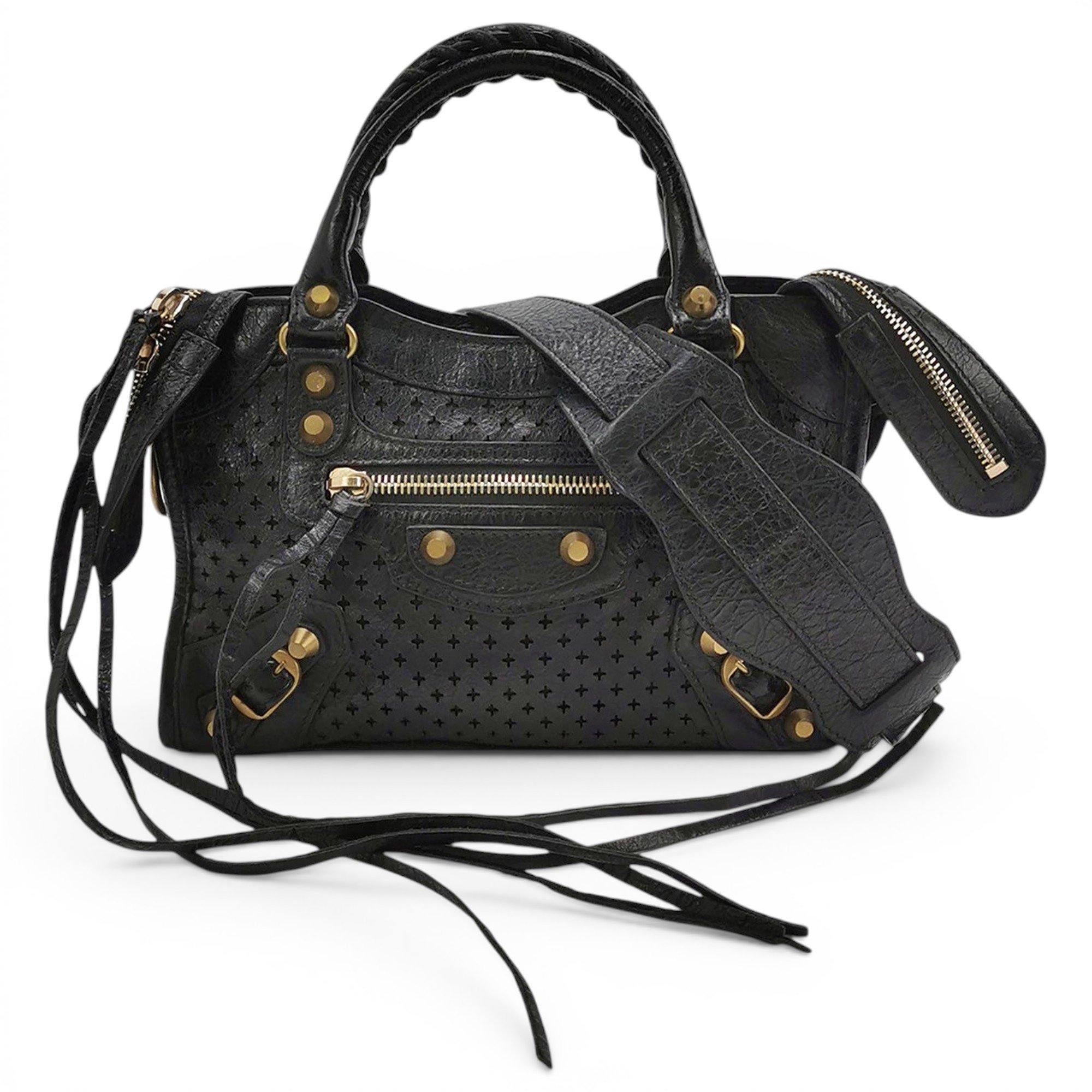 City leather handbag