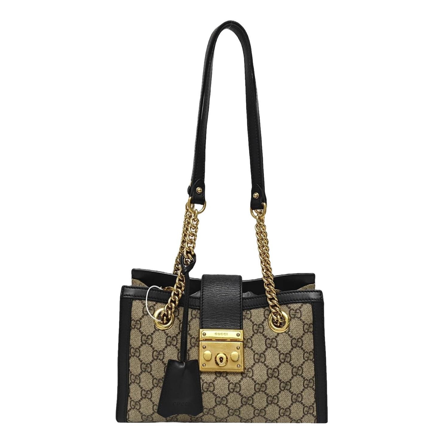 Padlock leather handbag