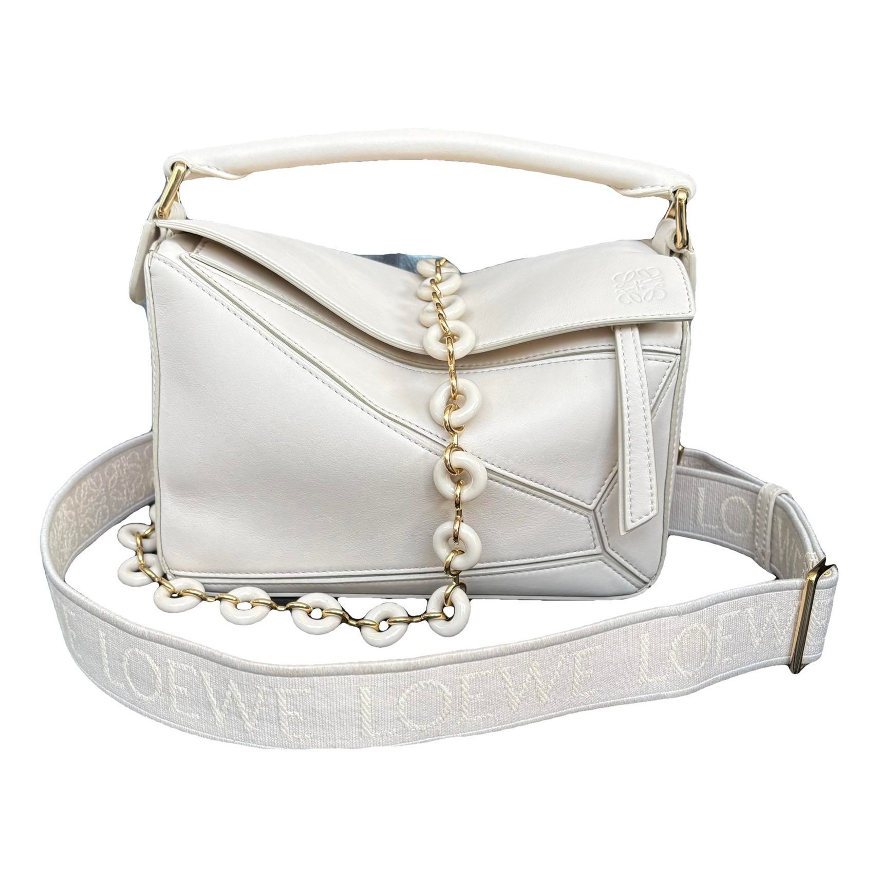 Puzzle leather handbag
