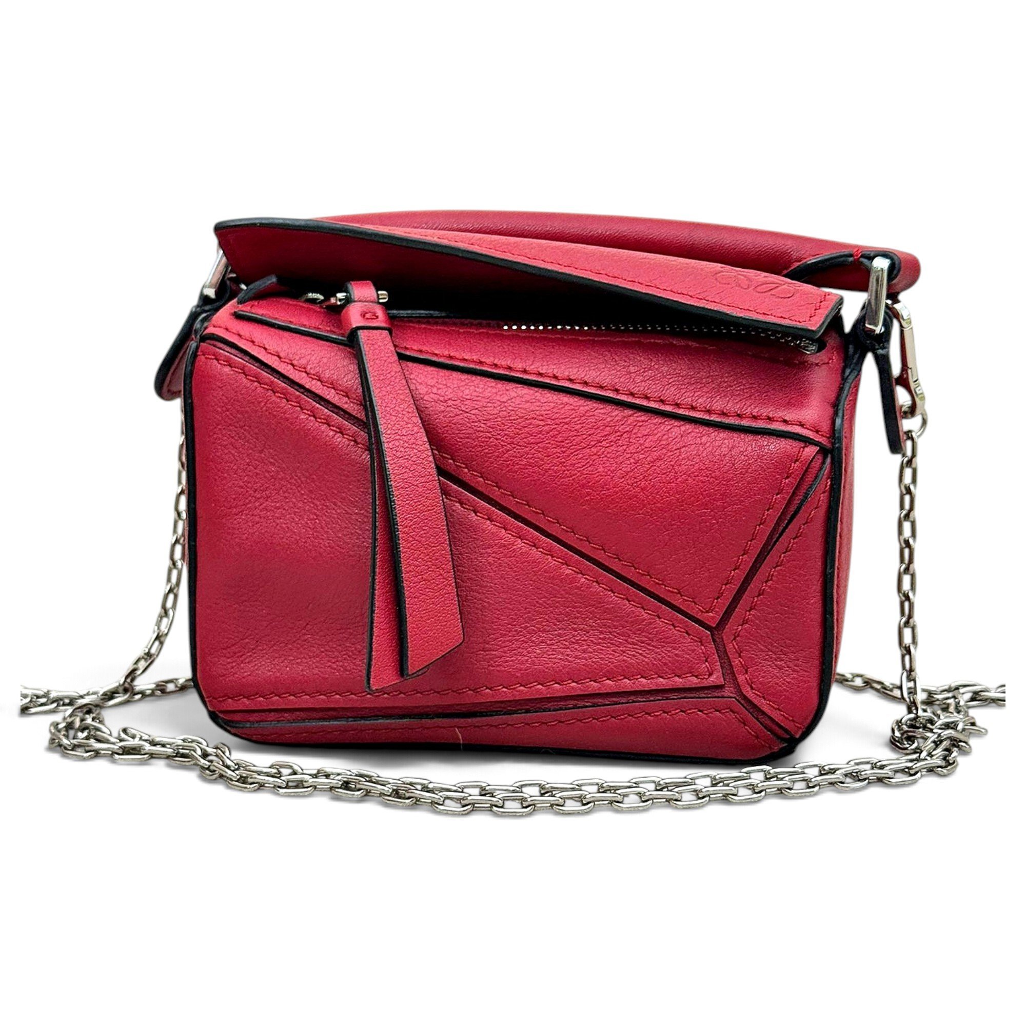 Puzzle leather crossbody bag