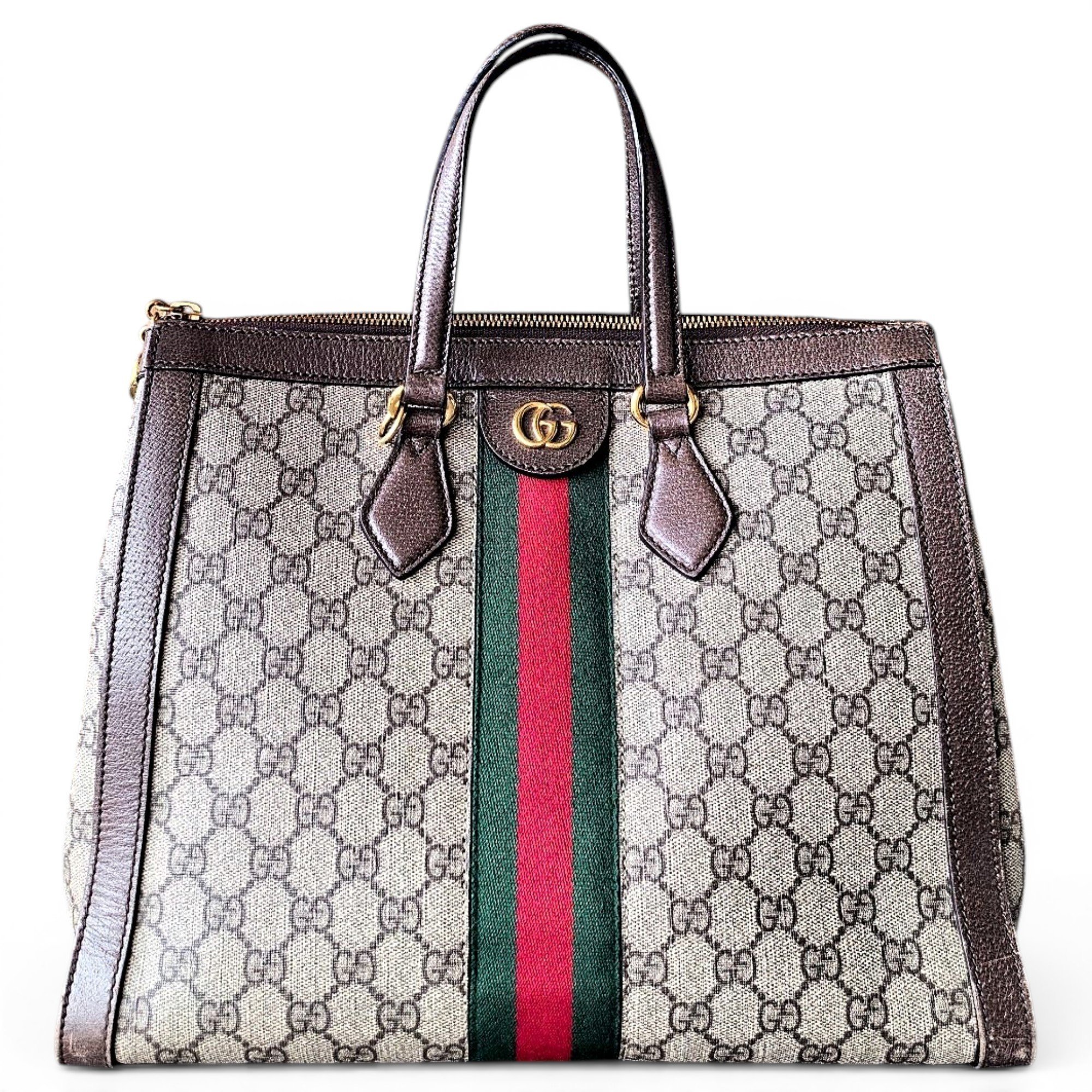 Ophidia Top Handle leather tote