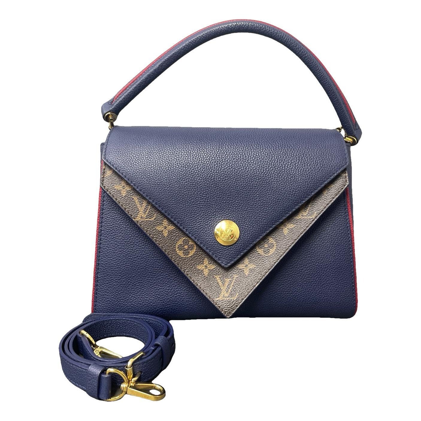 Double V leather handbag