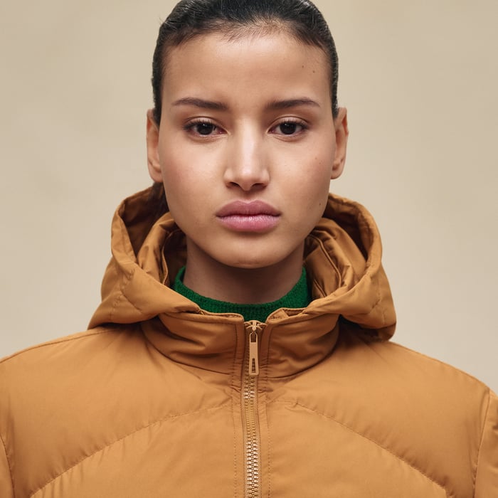 Marron Ocre Short Puffer Coat