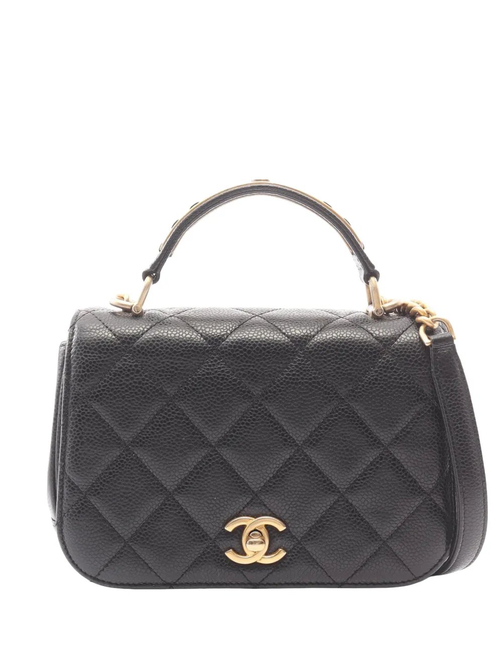 2017-2018 Mini Quilted Caviar Carry Around Flap satchel