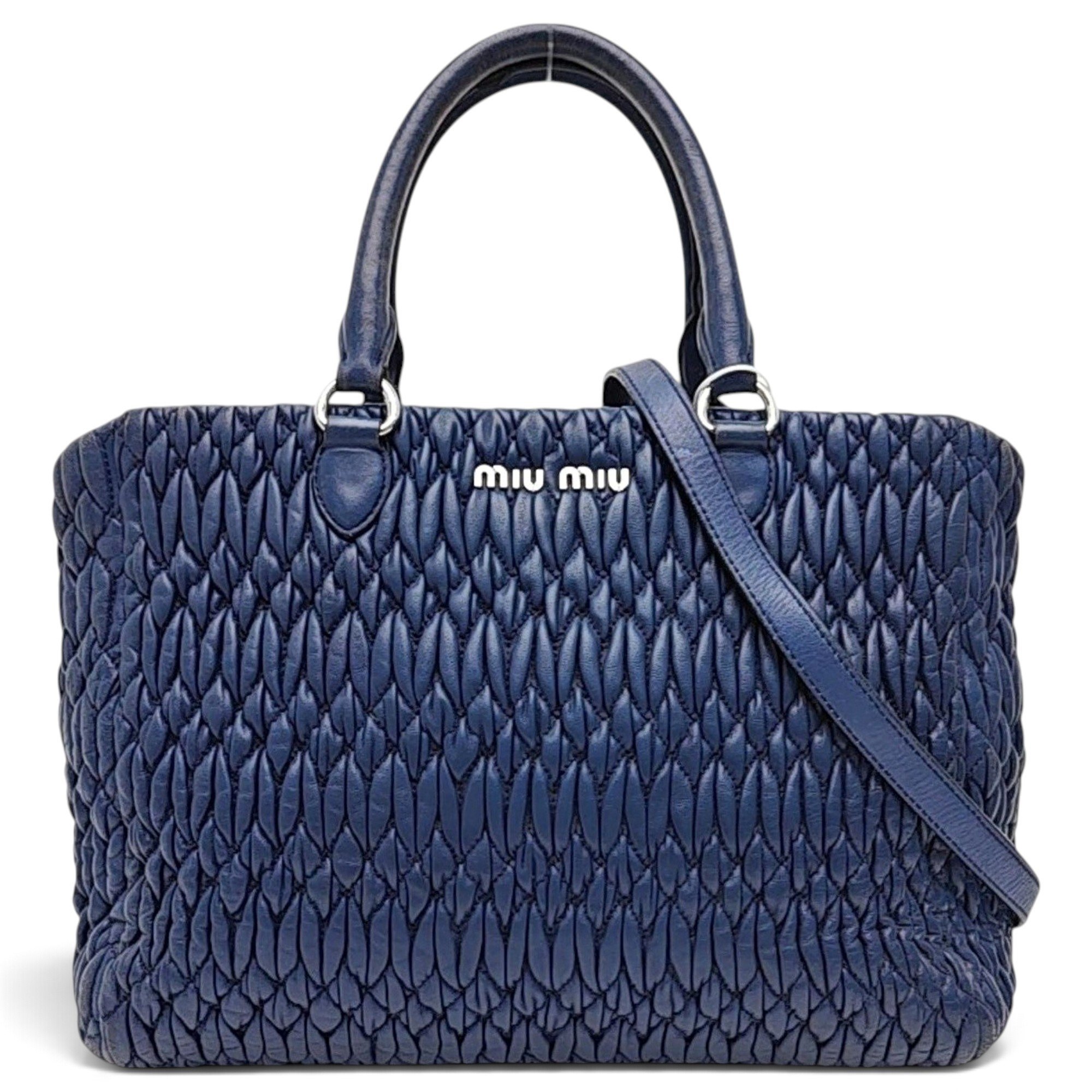Miu Crystal leather handbag