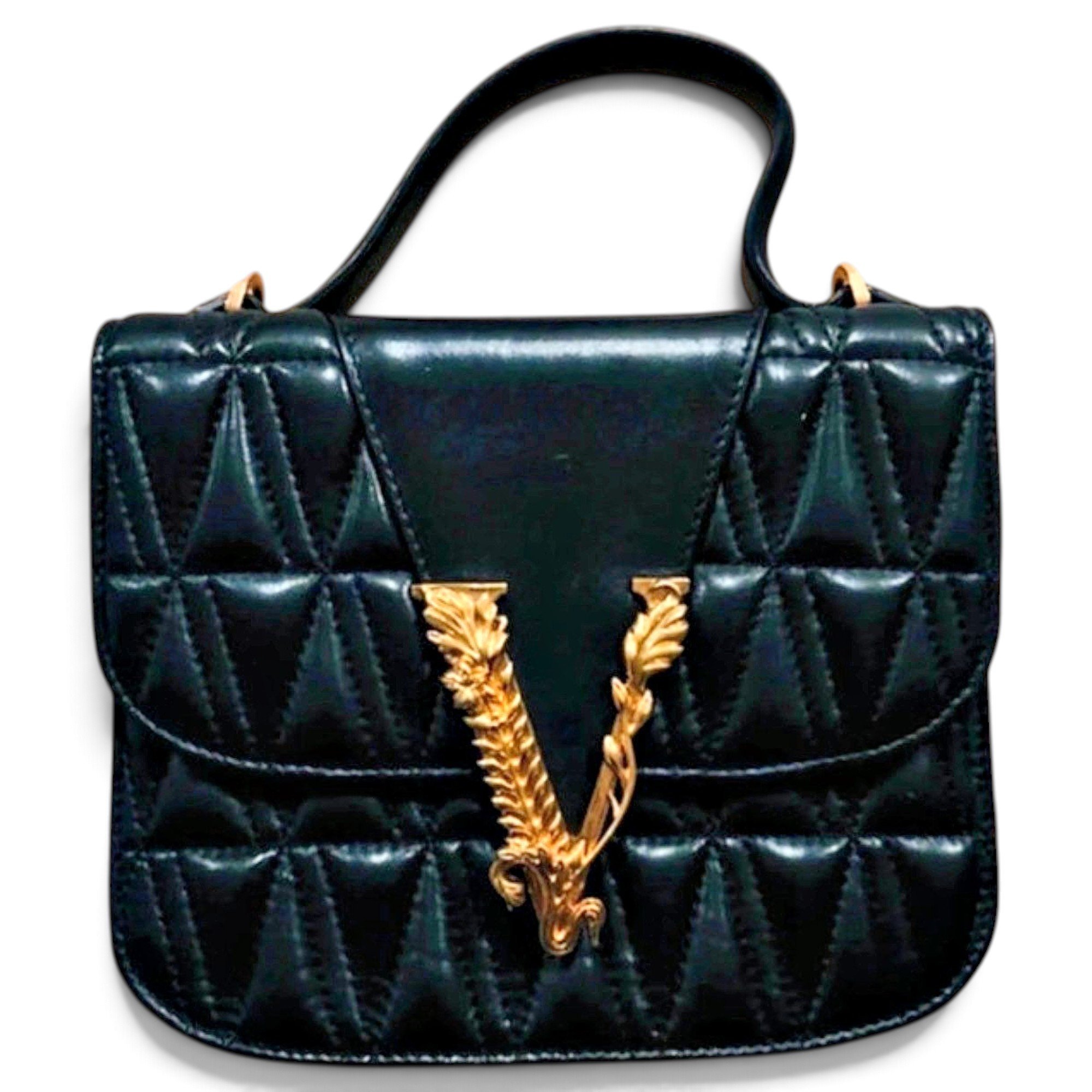 Versace Virtus leather handbag