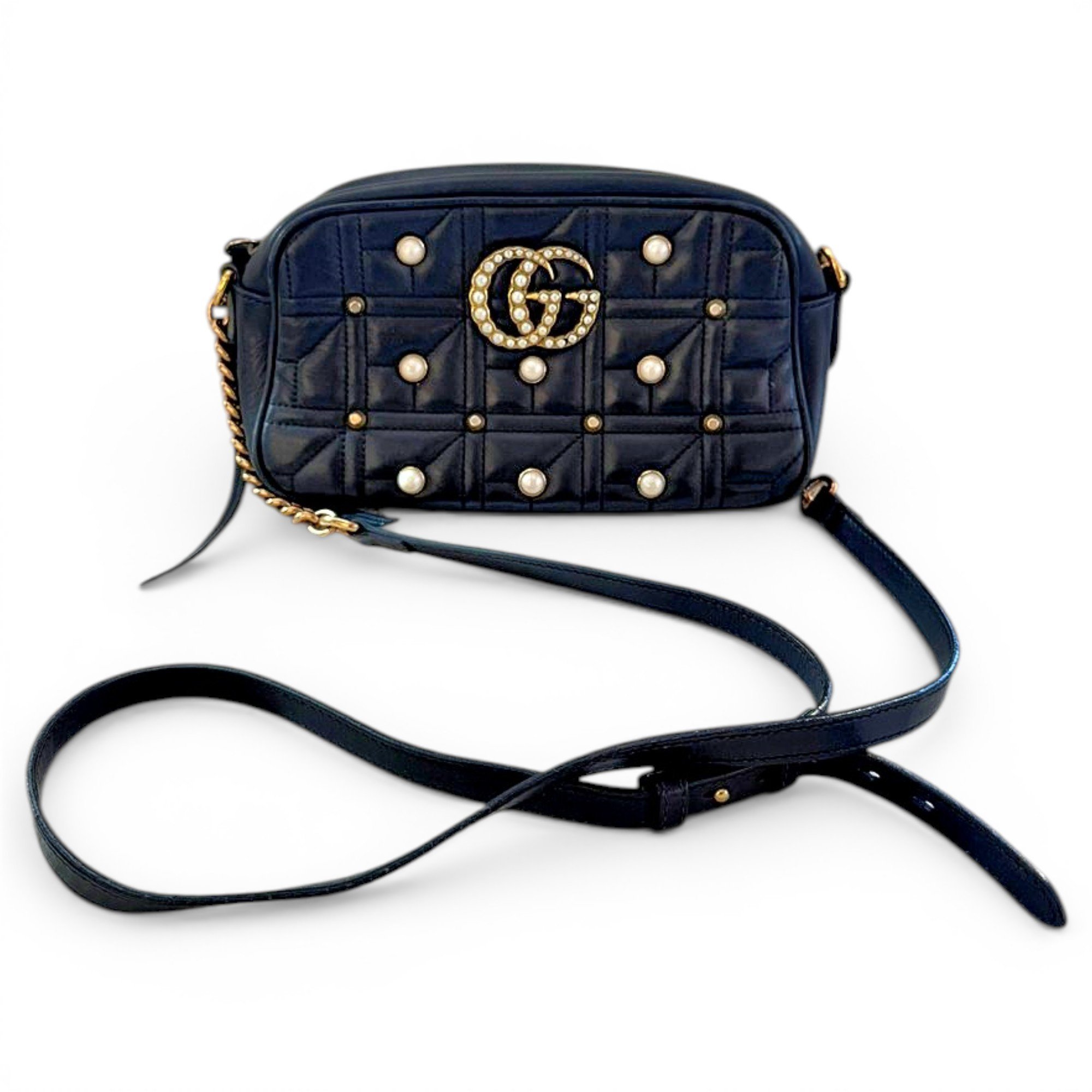 Pearly GG Marmont leather crossbody bag