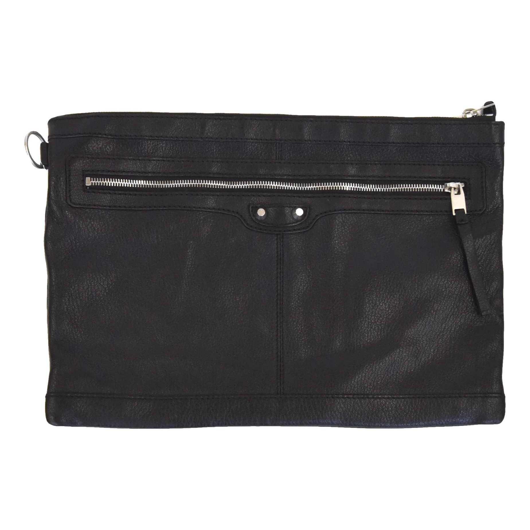 Leather clutch bag
