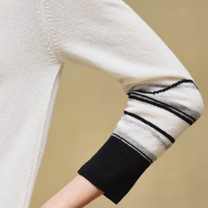 Blanc Nacre "Ex-libris" 3/4-sleeve Dress