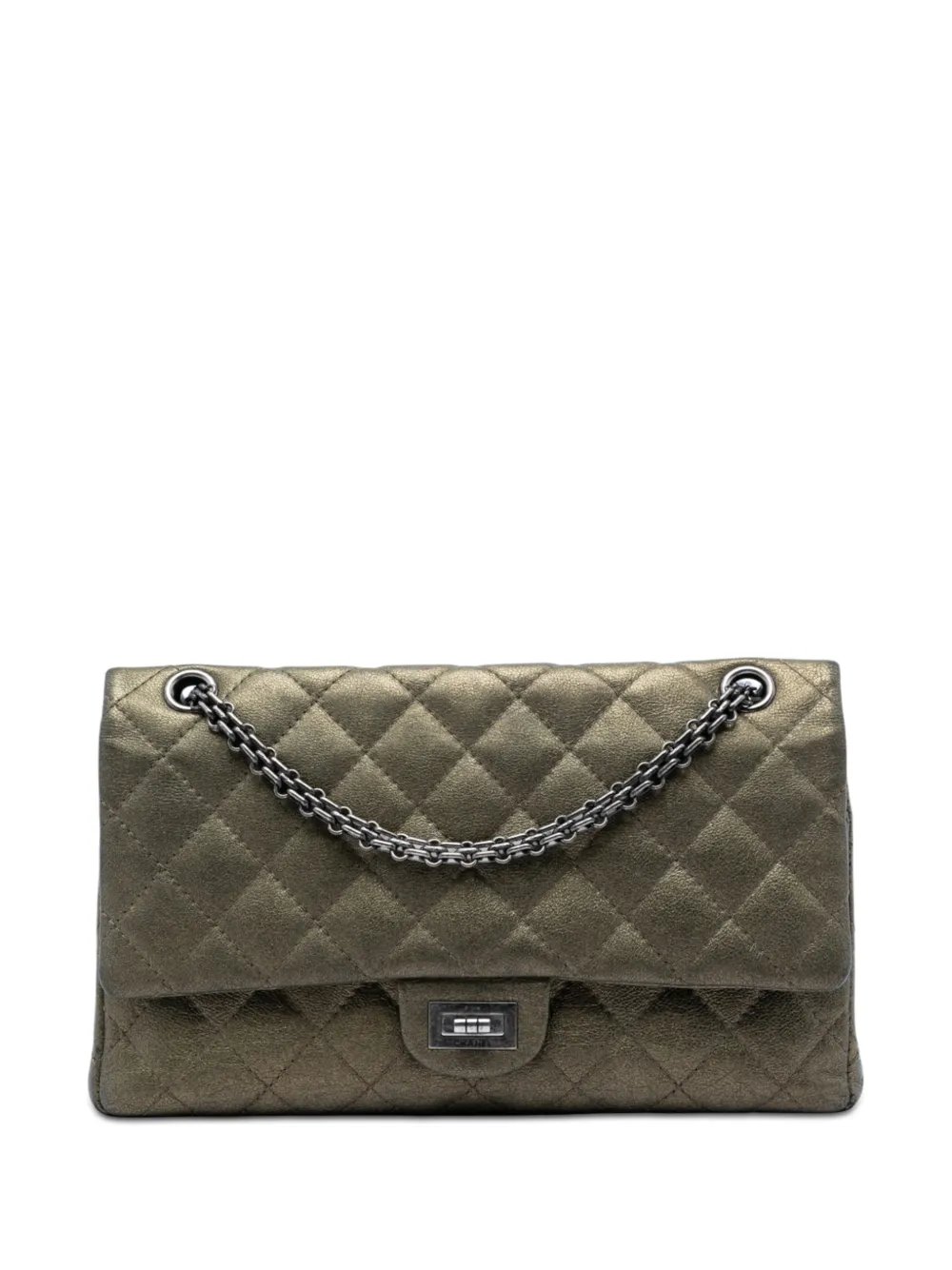2015-2016 Quilted Metallic Aged Calfskin Reissue 2.55 Double Flap 226 shoulder bag