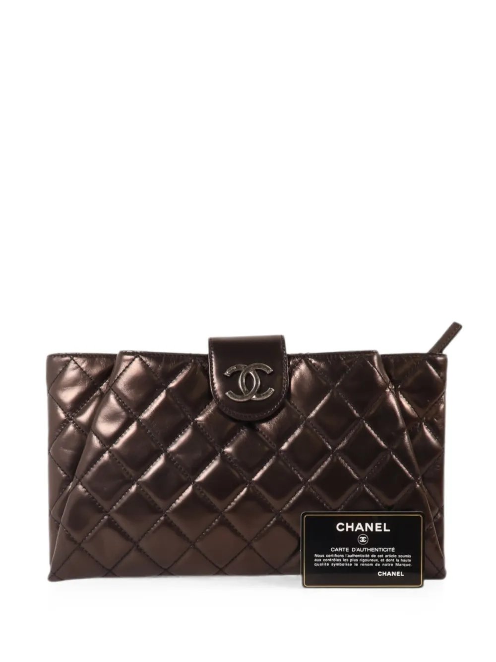 quilted CC clutch bag