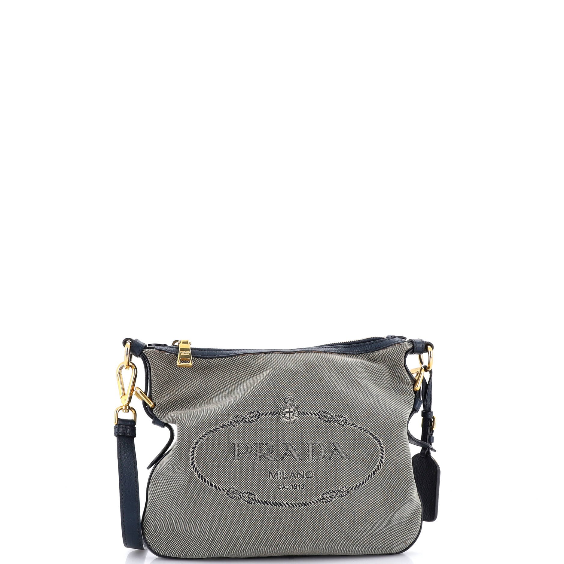 Logo Messenger Bag Canvas with Leather Small