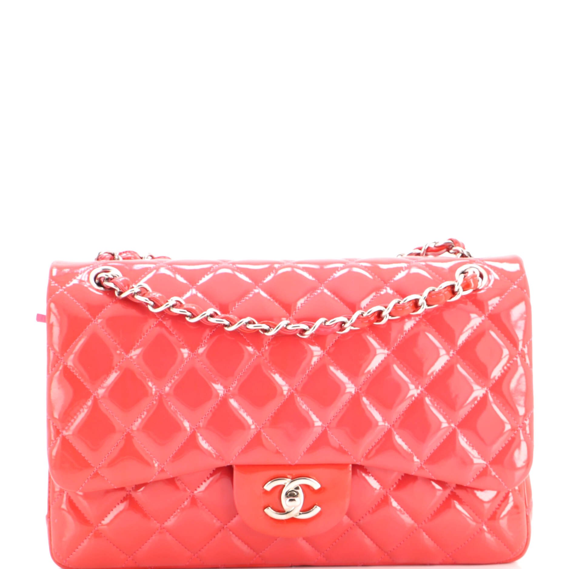 Classic Double Flap Bag Quilted Patent Jumbo