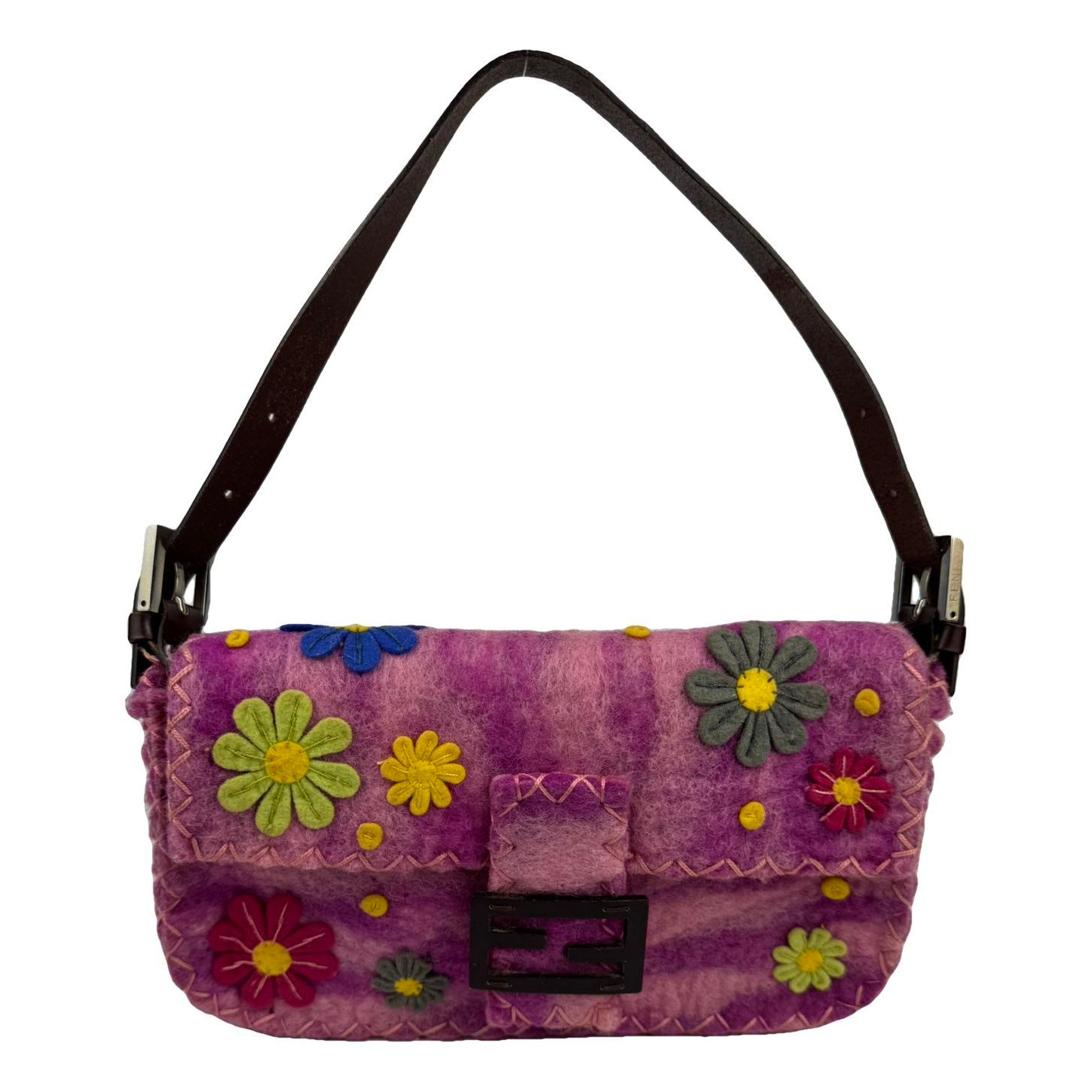 Baguette wool handbag