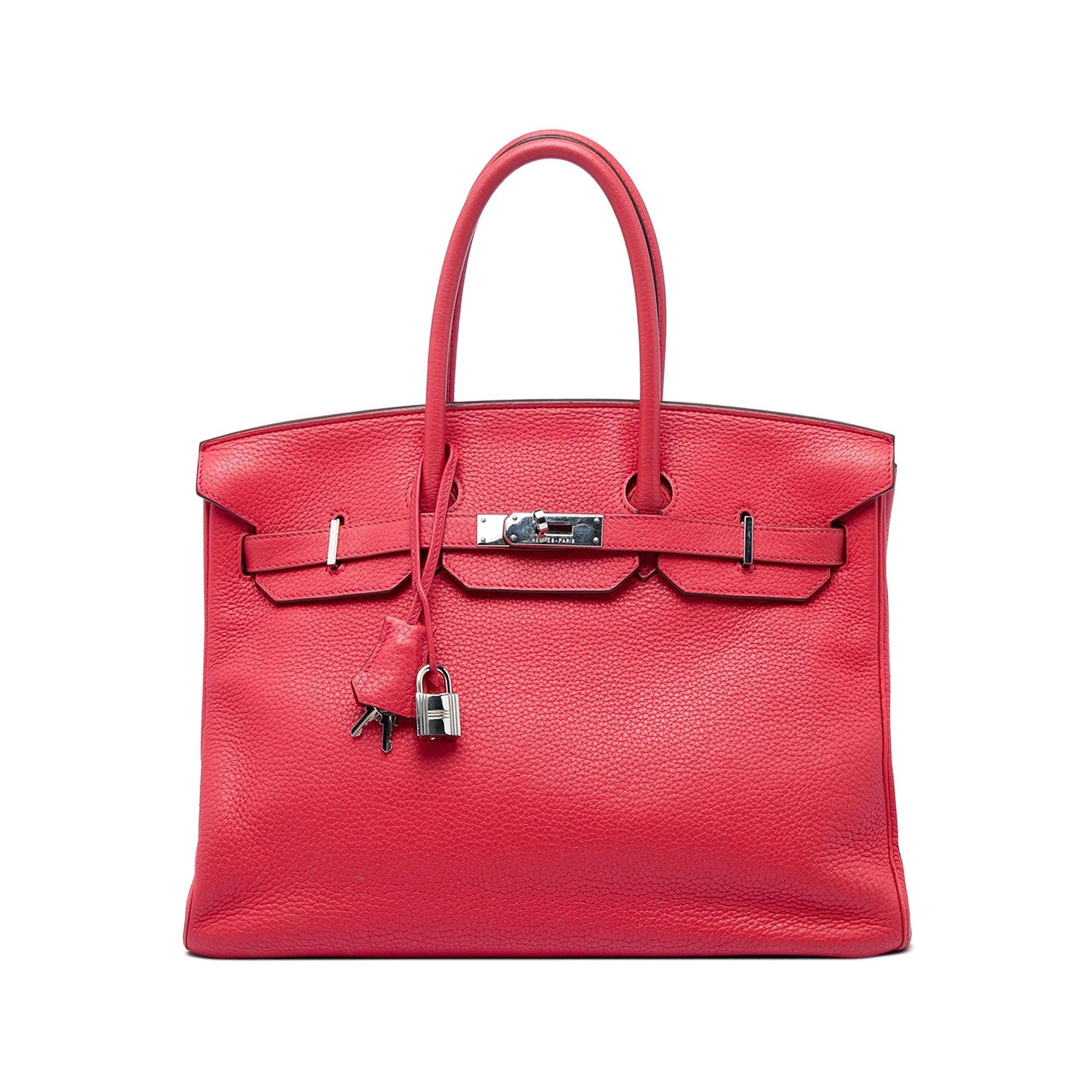 Hermes Birkin 35 Handbag Bougainvillier Clemence Leather 2009