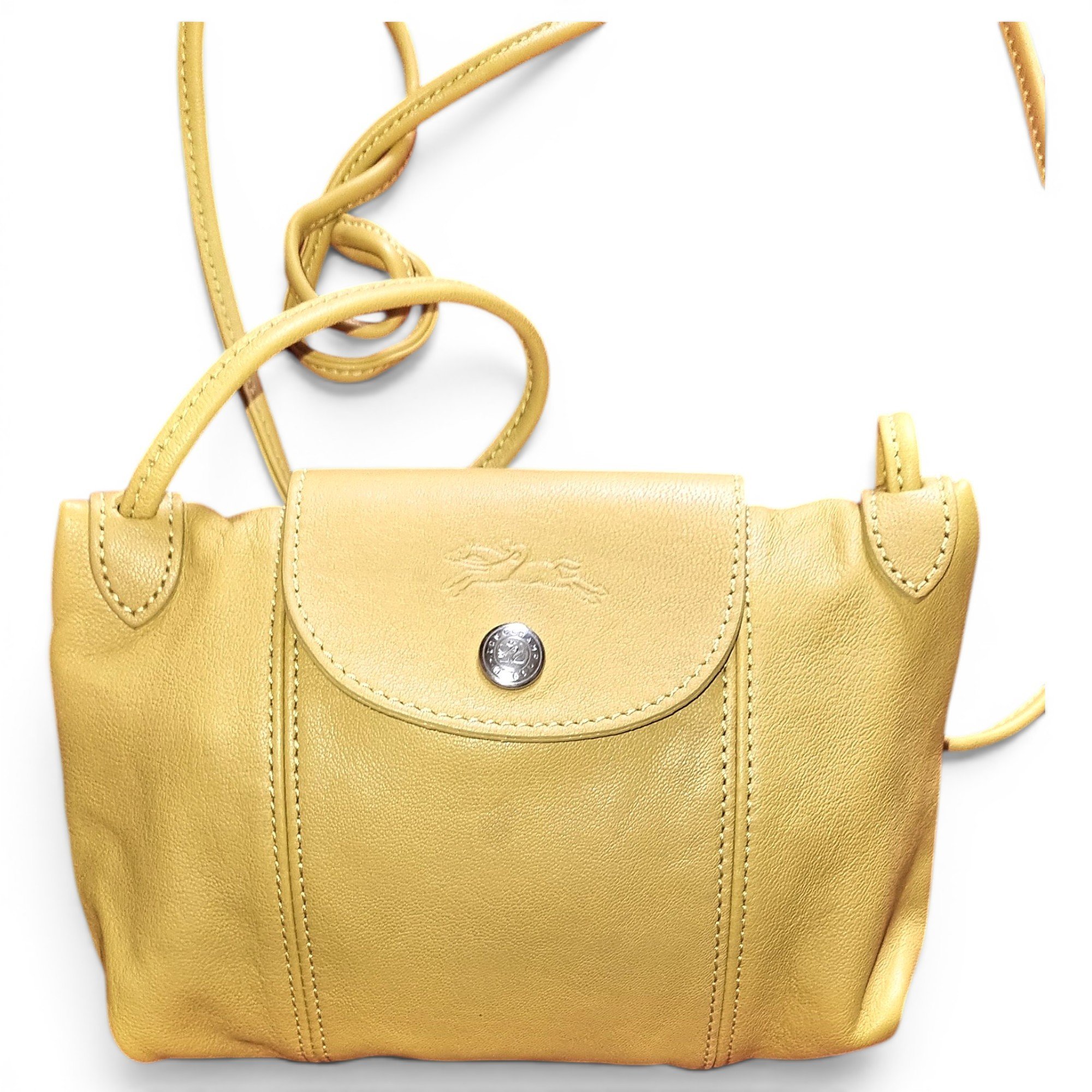 Pliage leather clutch bag