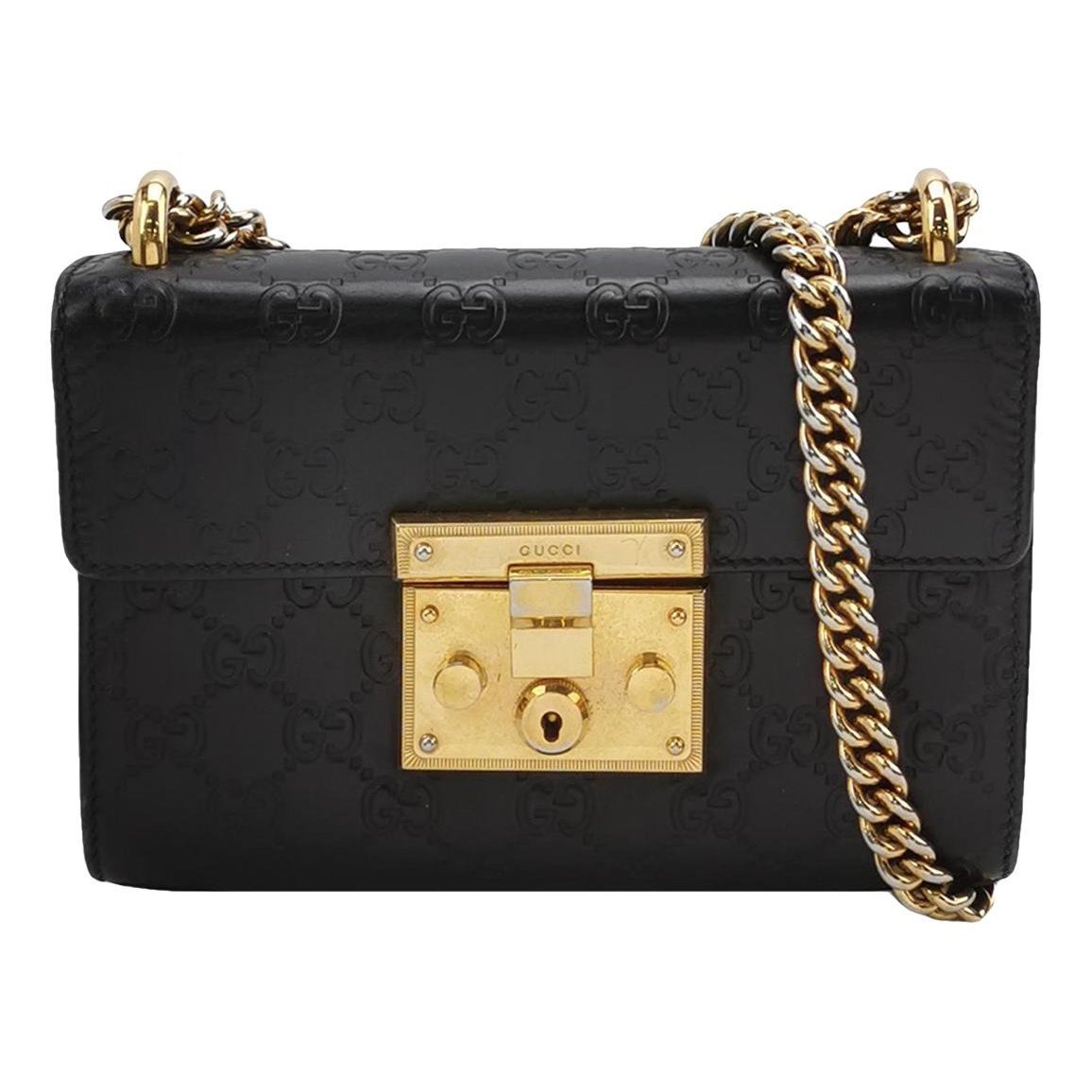Padlock leather handbag